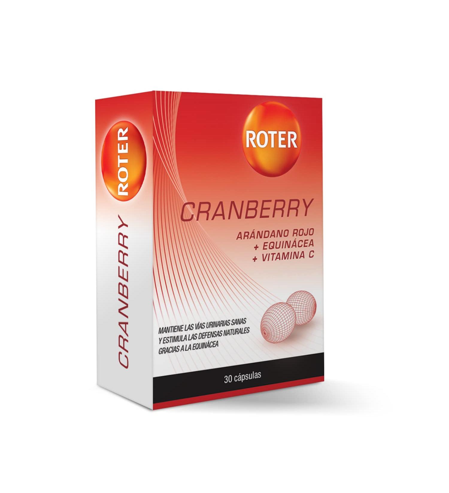 ROTER ROTER Red Cranberry with Vitamin C maintains healthy urinary tracts and stimulates natural defenses recommended for treating and preventing urinary tract infections 30 capsules