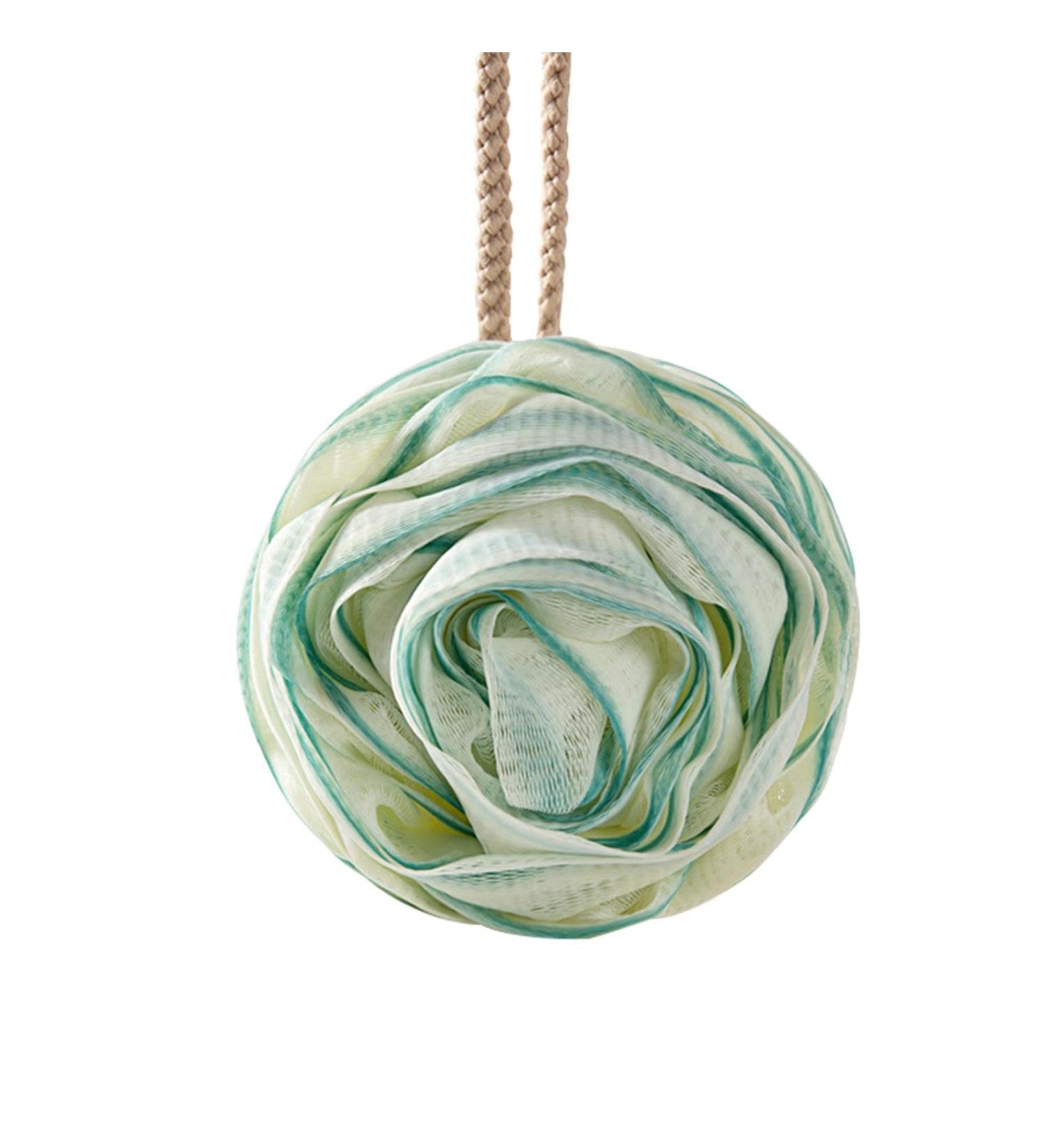 Soft Bath Balls Large Rose Bath Sponge Women & Men Skin Friendly Body Scrubber Soft Shower Balls with Lanyard for Home Green - Buy Online on GoSupps.com