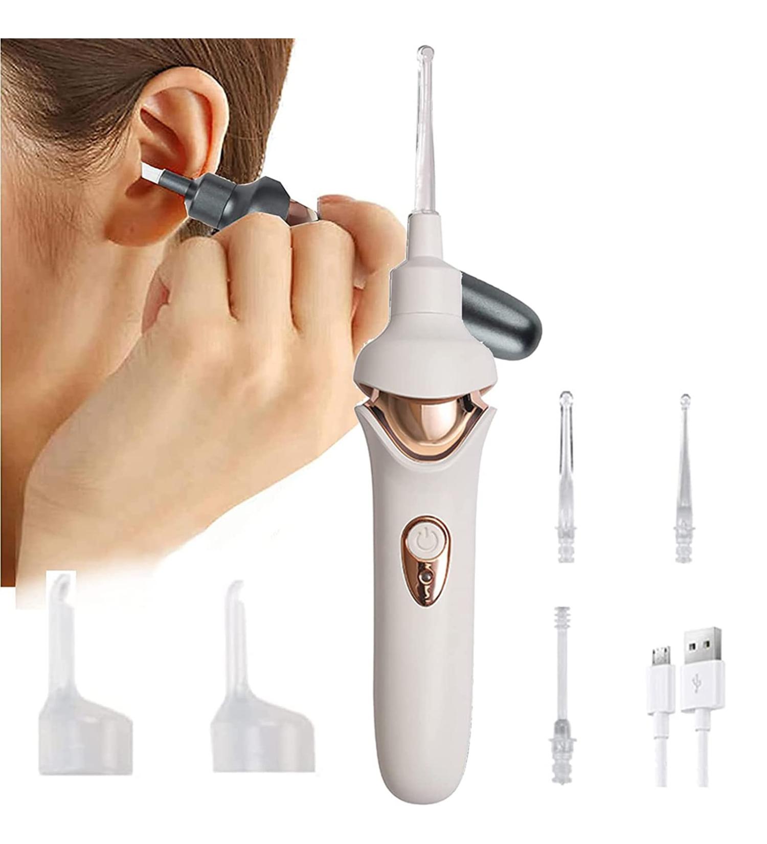5-in-1 Electric Ear Scoop - Safe & Painless Earwax Remover for Kids & Adults - Cordless Vacuum Ear Cleaning Tool - White - Buy Online on GoSupps.com