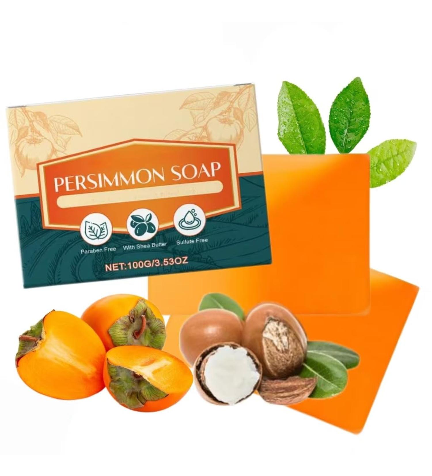 Gentle &Effective Persimmon SoapPersimmon Soap for Body Odor Brightening & Glow Persimmon Soap Bar Persimmon Body Soap for Women with Tea Tree extract & Shea Butter 2 - Buy Online on GoSupps.com