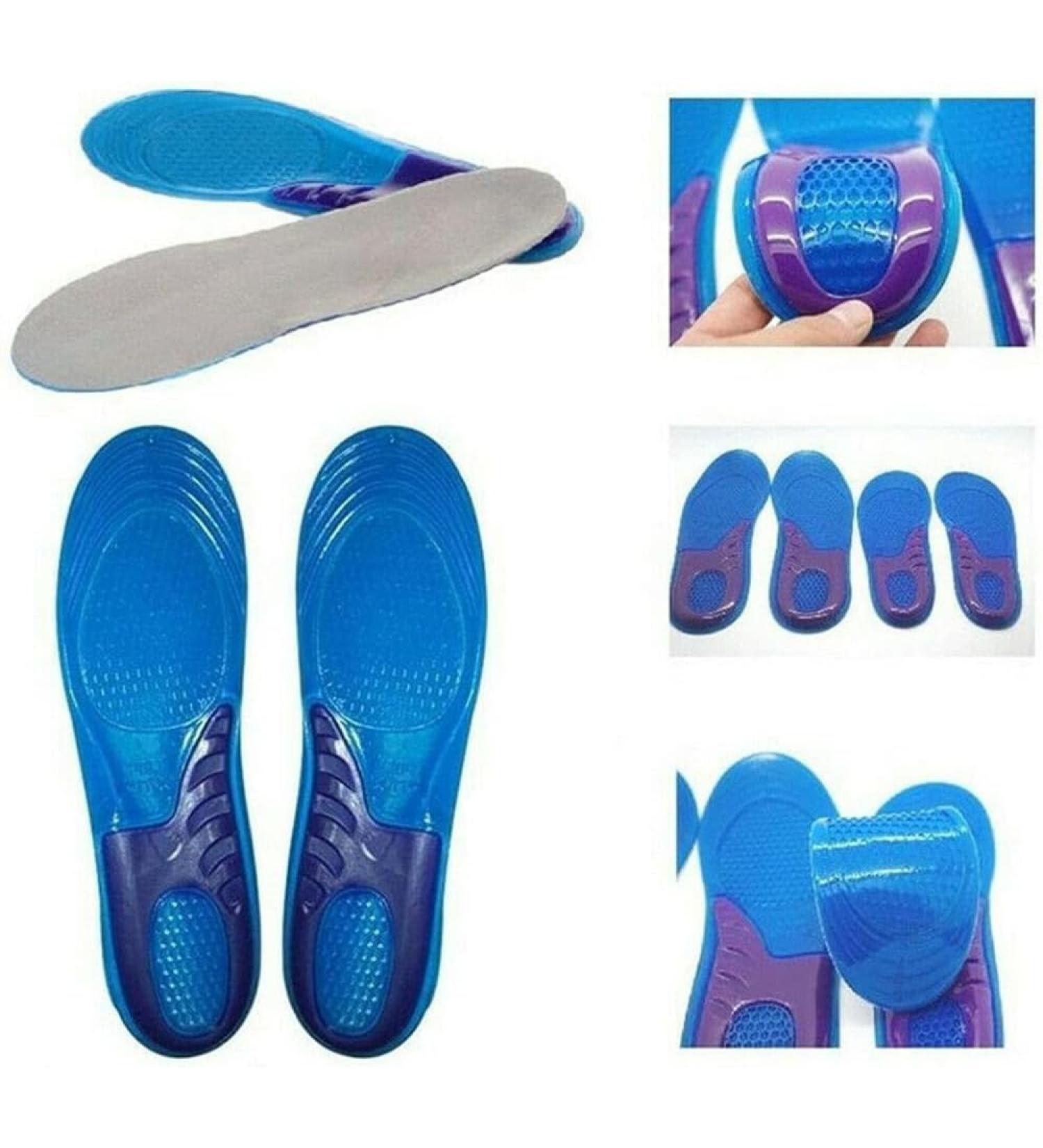 Orthotic Silicone Gel Insoles - Shock Absorbing Full Length for Unisex Boots & Sports Shoes (Medium Size UK 6-8) - Buy Online on GoSupps.com