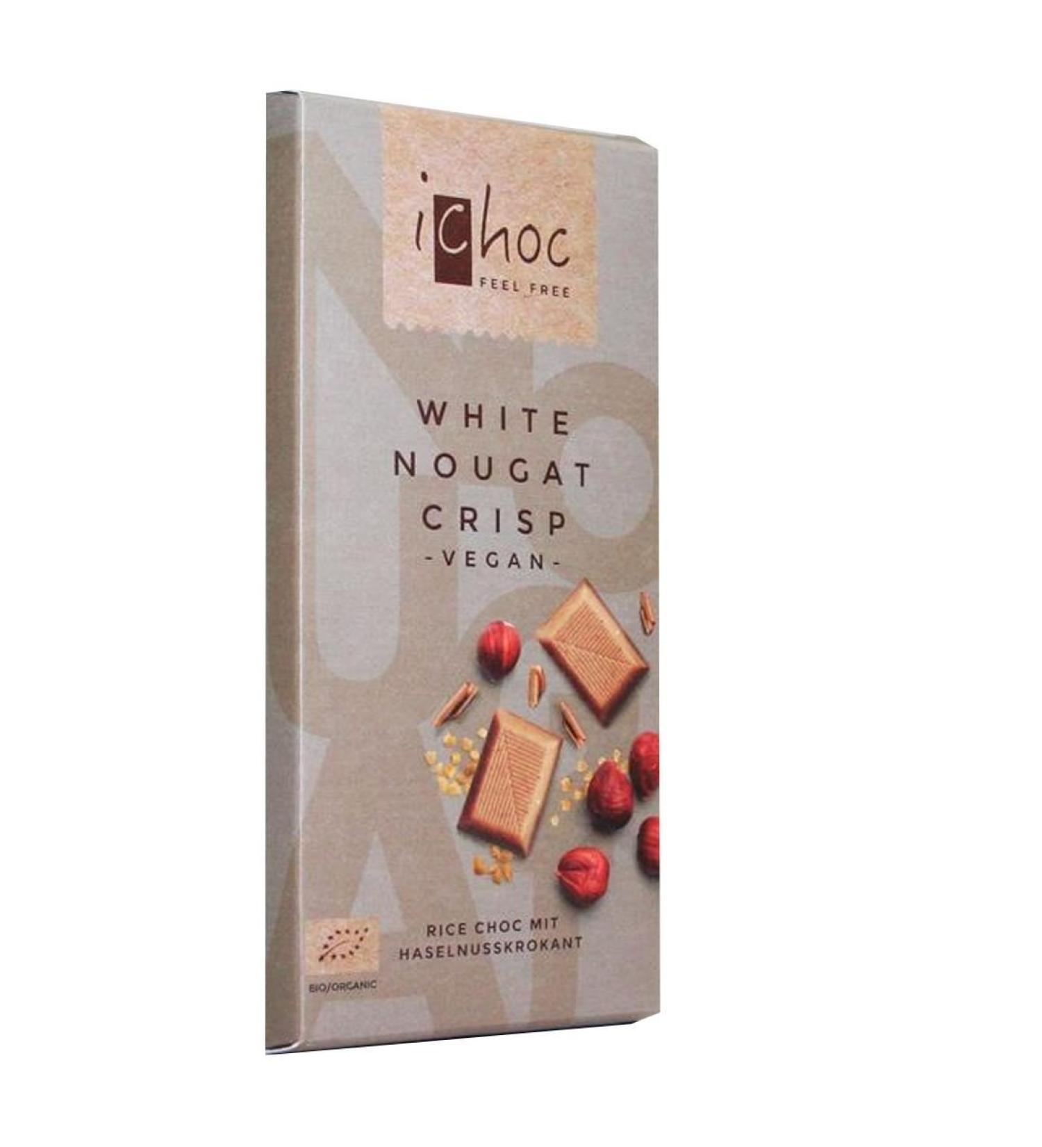 Vivani Organic Chocolate | White Nougat Crisp | 4 x 80g