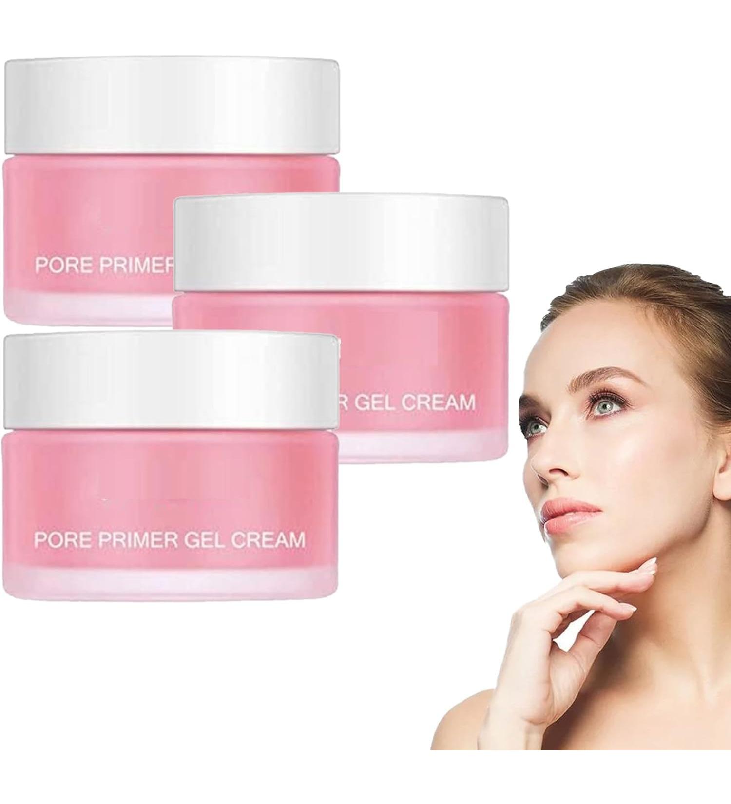 Smooth Shrinkage Pores Cream Gel Pore Primer Gel Cream Invisible Pore Face Primer Gel Cream Long-Lasting Makeup with Moisturizing and Brightening Effects (3PC) - Buy Online on GoSupps.com