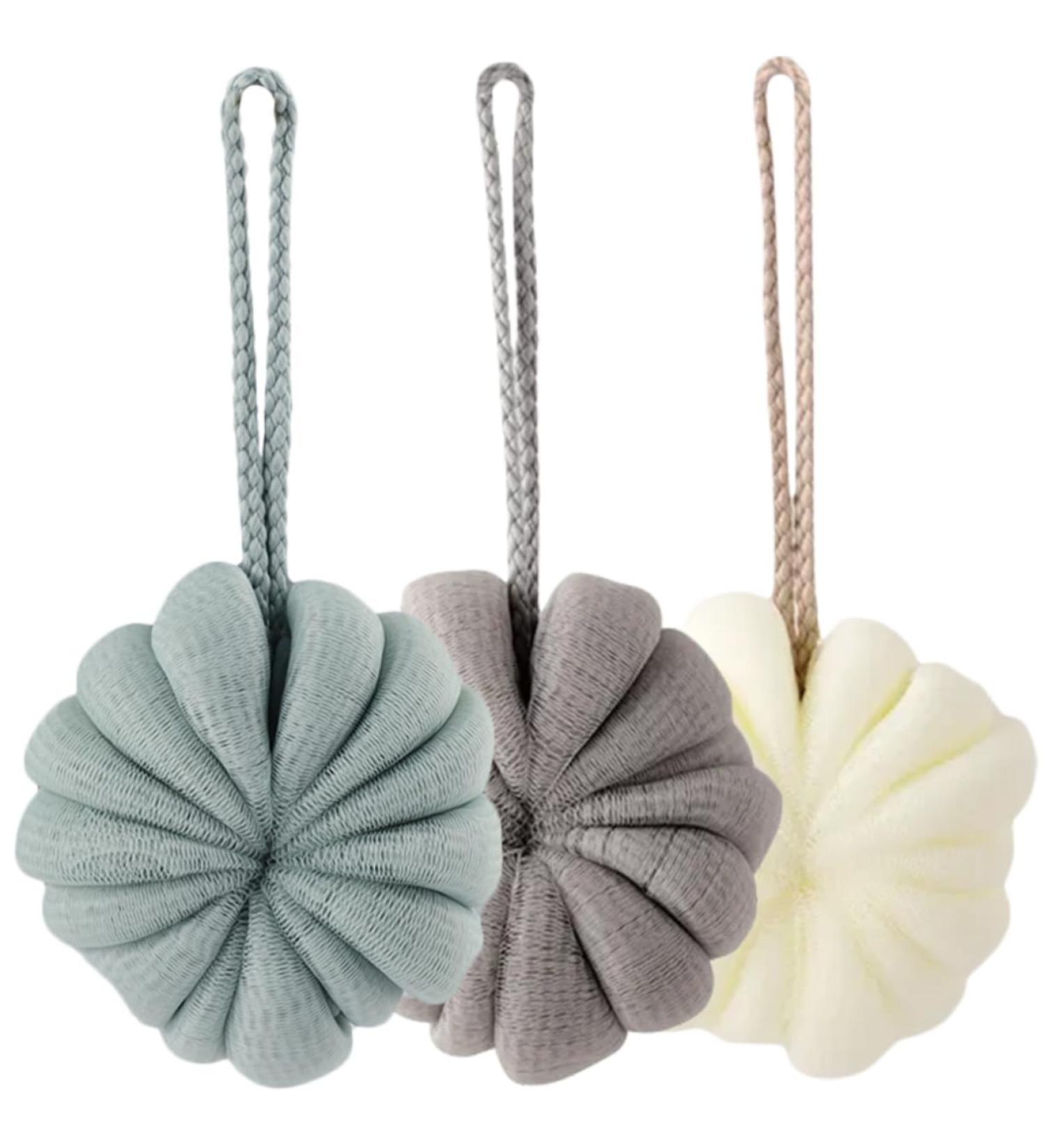 Buy Mikinona 3pcs Bath Ball Towel Set - Essential Bathing Accessories for Men & Women | Body Wash & Lotion Applicator | Travel Shower Gel Towels Online - Buy Online on GoSupps.com