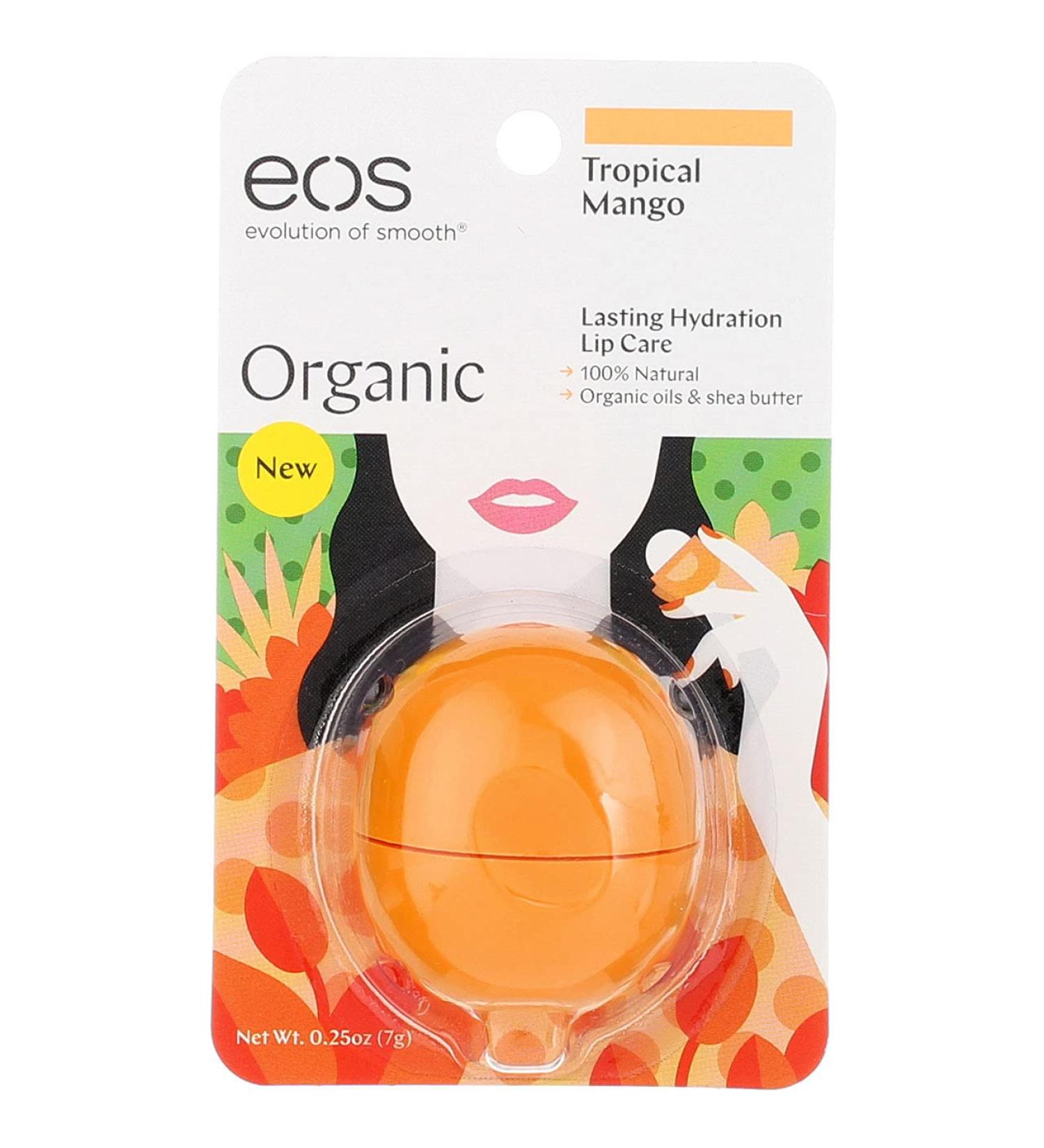 EOS Organic Lip Balm Tropical Mango - 0.25 oz (7 g) | Nourishing, Smooth Hydration - Buy Online on GoSupps.com