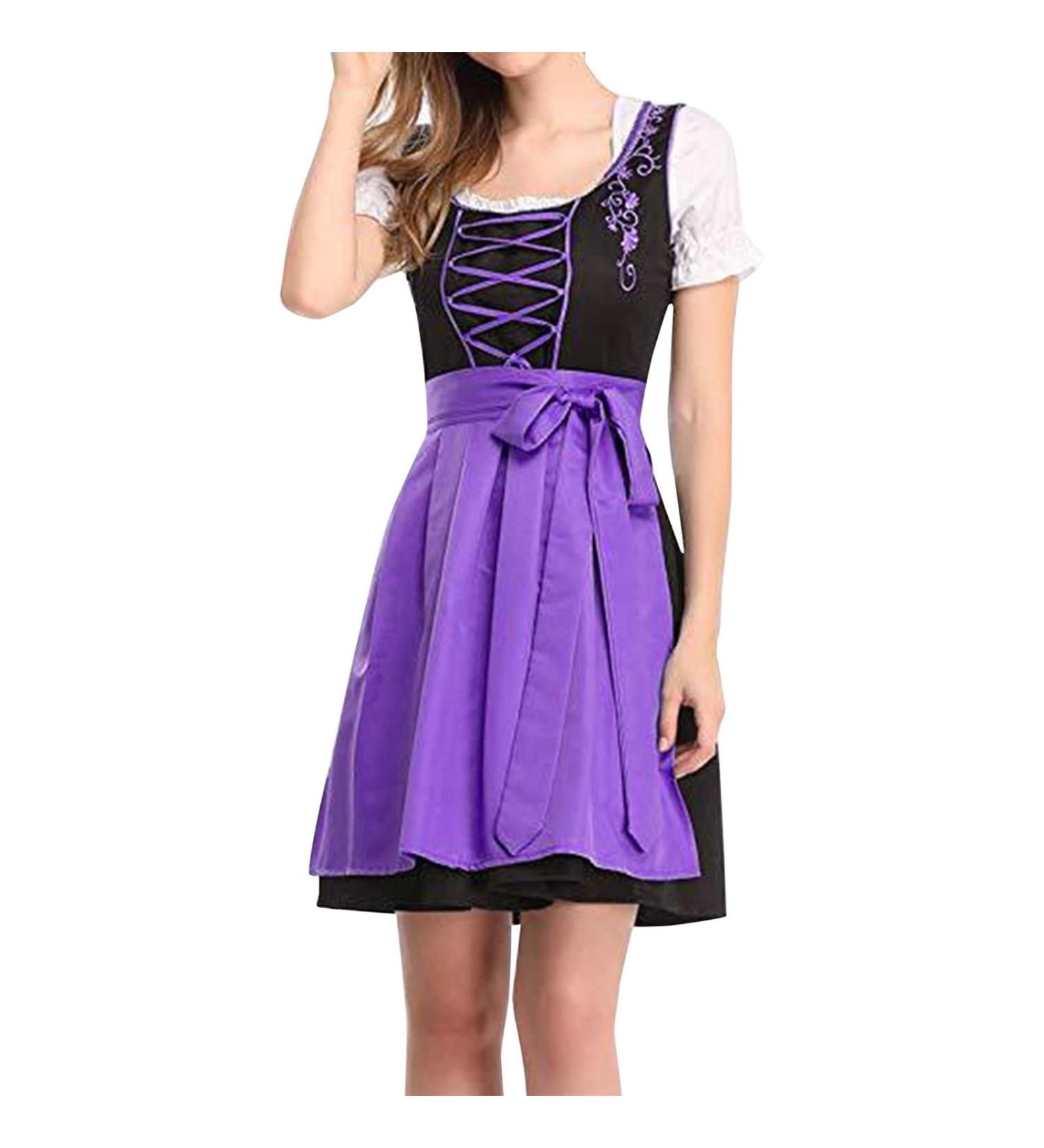 Robe Dirndl pour femme - Tablier en dentelle - Pour la f te de la bi re - Robe traditionnelle de f te de la bi re - Costume traditionnel bavarois - Costume de carnaval pour f te th me S Lilas - Buy Online on GoSupps.com