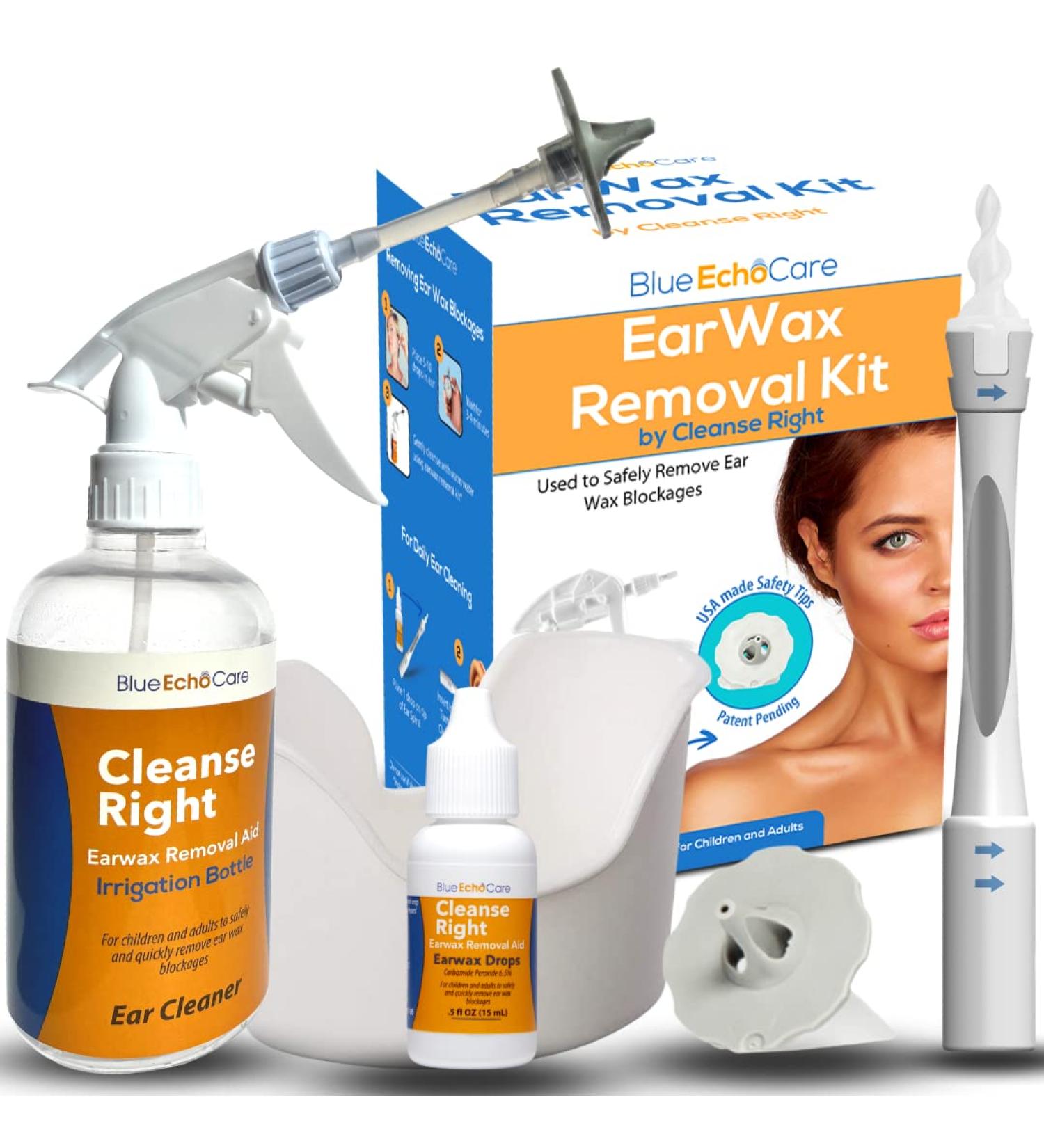 Blue Echo Care Cleanse Right Ear Wax Removal Tool Kit - Includes Ear Drops Bottle & Reusable Tip - Remove Excessive Earwax at Home - 1 Count - Buy Online on GoSupps.com