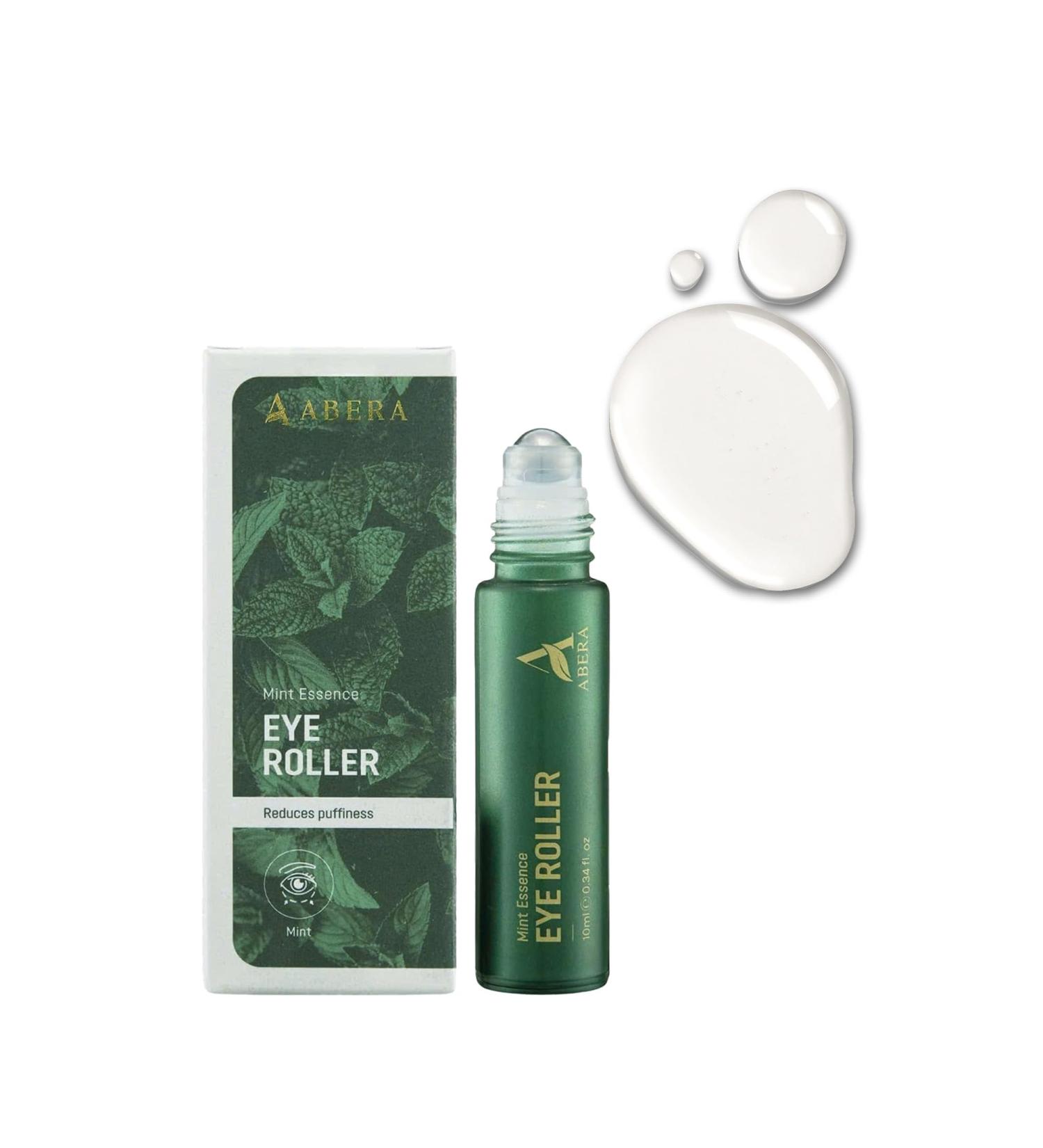 Abera Eye Roller Serum for Men Eye Bags Dark Circles & Puffiness Treatment Mint Essence with Vitamin C & Peptides 0.34 fl oz - Buy Online on GoSupps.com