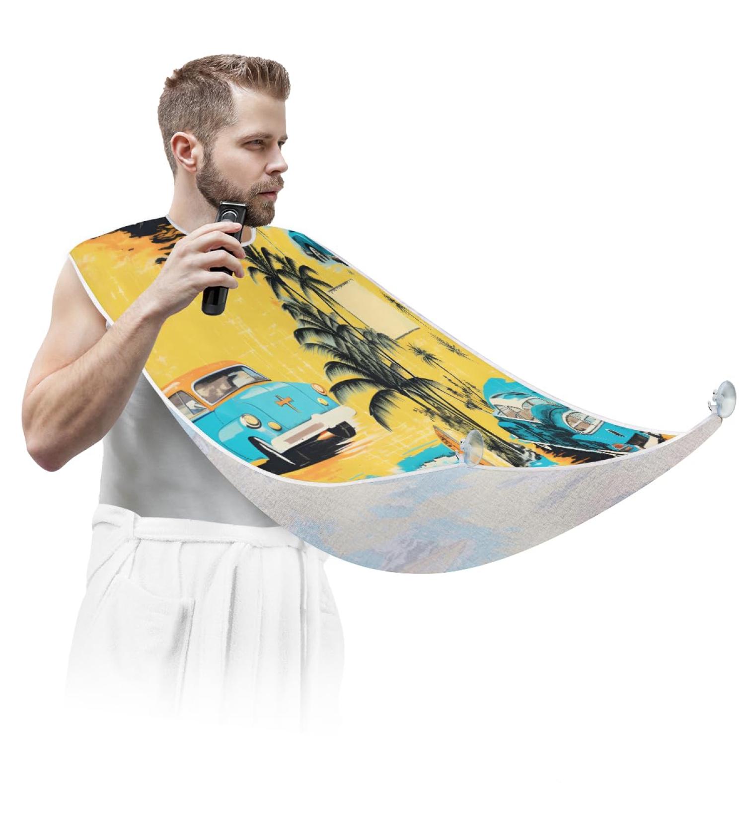 Tropical Landscape Beard Bib Apron - Hair Catcher for Men | Perfect Father's Day & Anniversary Gift - Buy Online on GoSupps.com