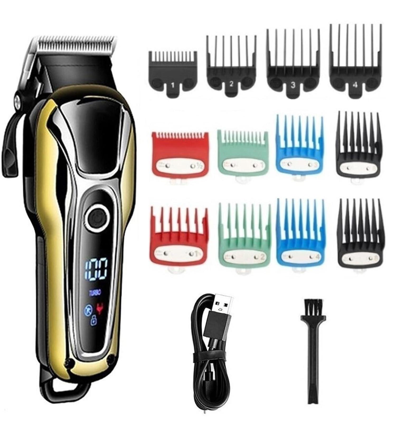 Professional Hair Clippers for Men - Electric Trimmer Set with LCD Display & 12 Combs - Best Hair Clipper for Precision Grooming - Buy Online on GoSupps.com