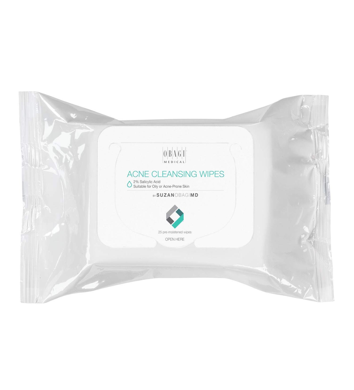 SuzanObagiMD On the Go Cleansing Wipes for Oily or Acne Prone Skin - 25 Count - Buy Online on GoSupps.com