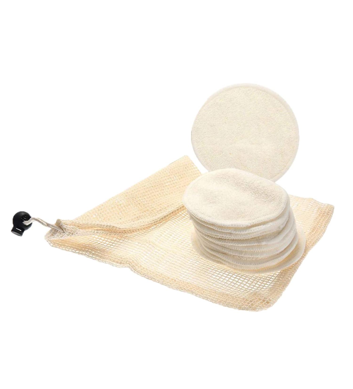 PAPABA 12Pcs/Set Makeup Remover Pad Facial Cleansing Sponges Reusable Round Puffs with Mesh Bag Cotton