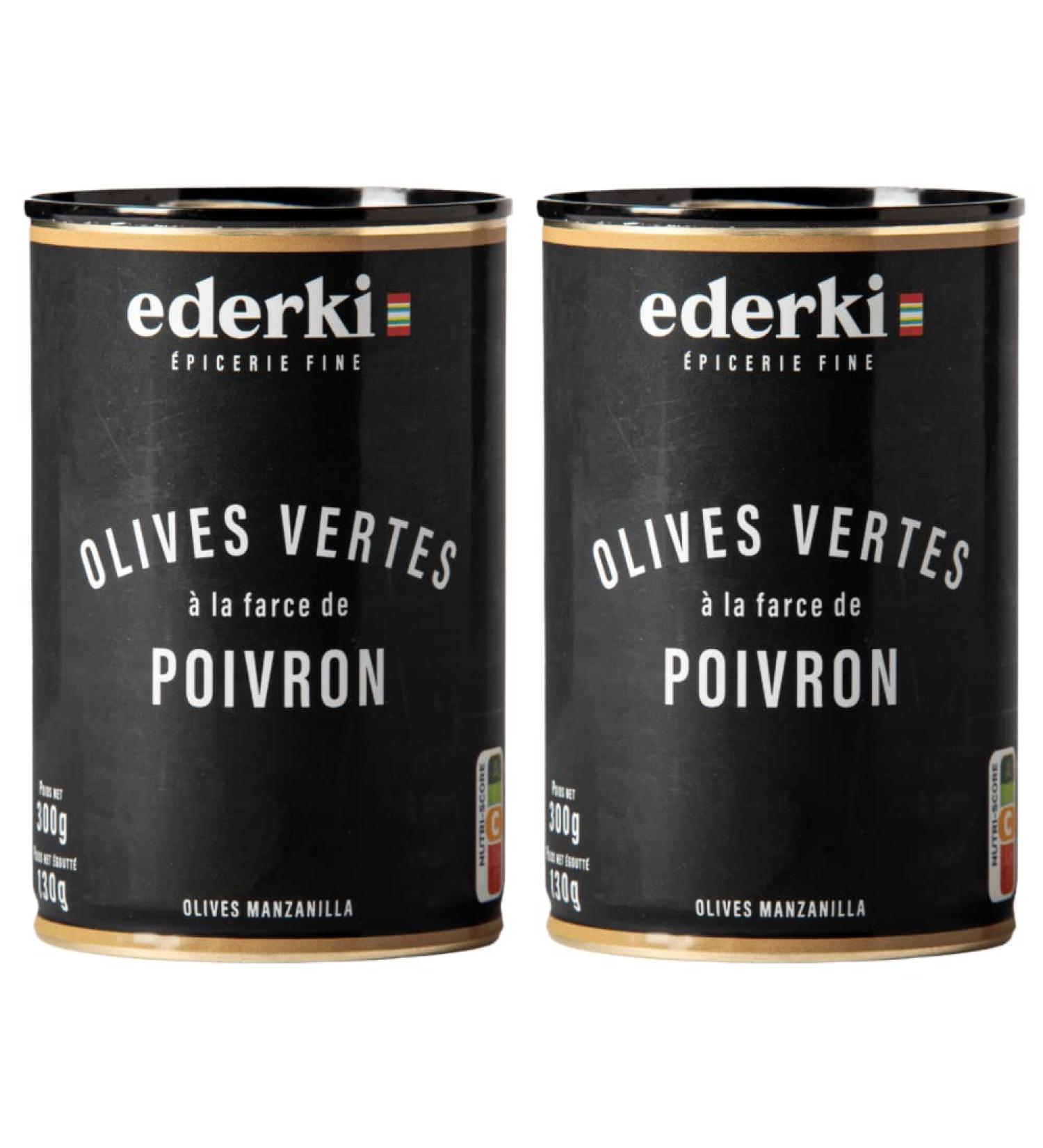 Green Olives with Pepper Ederki 300g x 2 - Buy Online on GoSupps.com
