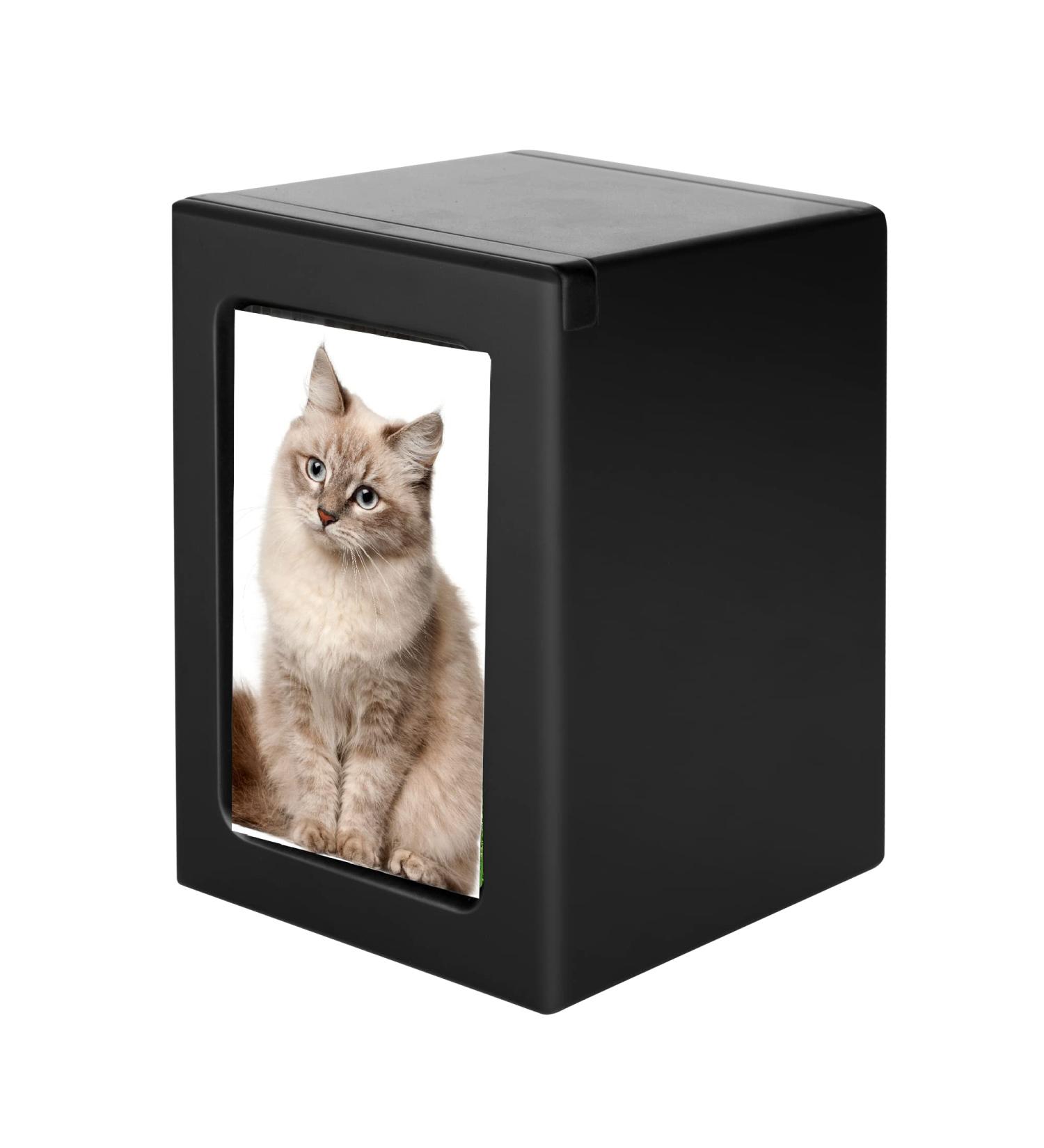 NEW DREAM Pet Cremation Box with Photo Frame | Dog Ashes Urn - Wood Keepsake Memorial Urn for Cats or Dogs (Black) - Buy Online on GoSupps.com