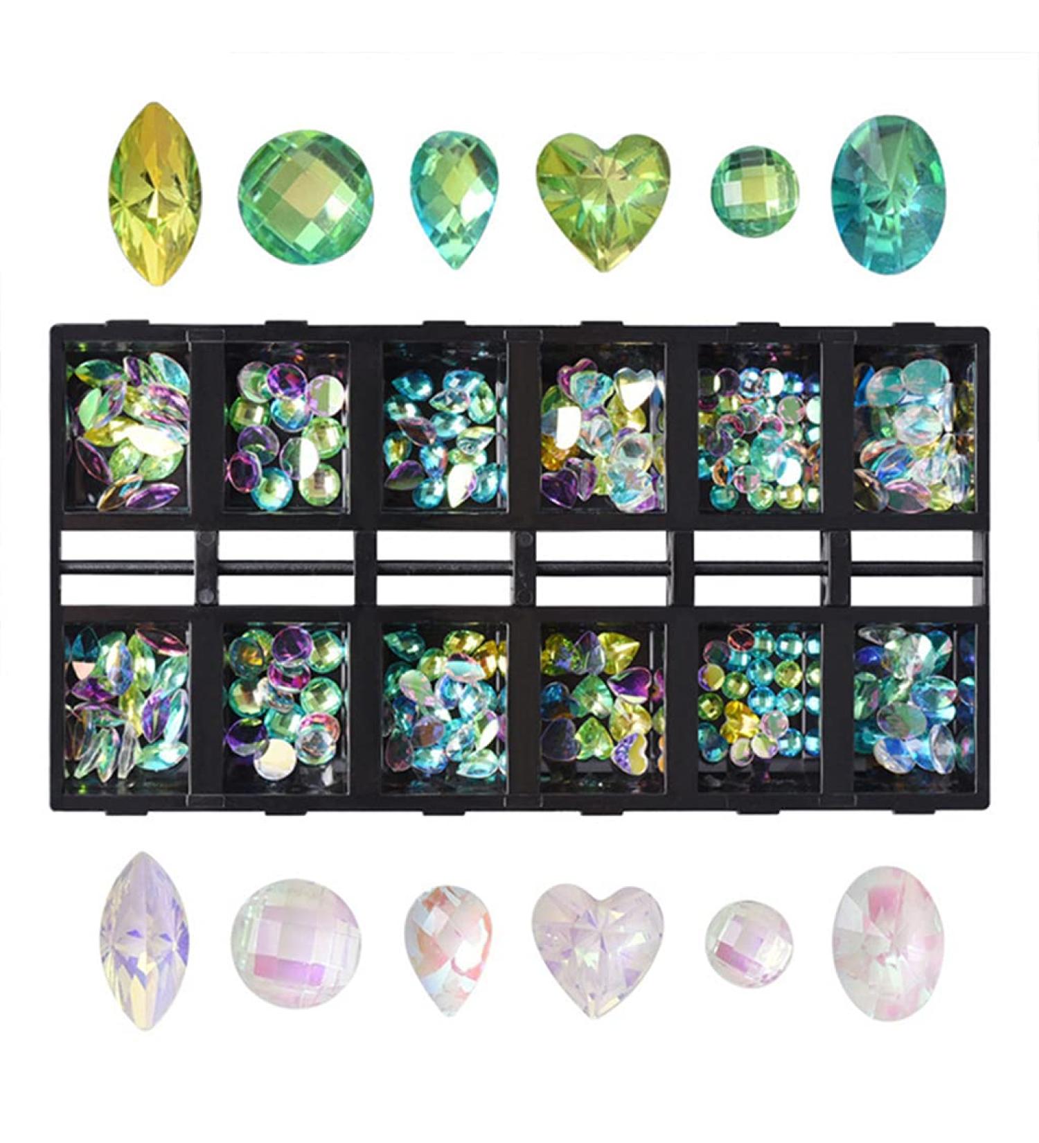 12 Grids For Nail Art Decorations Multi Shapes For Nails Ornaments Manicure Decor DIY Crafts Accessories Nail Art Decoration 3d - Buy Online on GoSupps.com