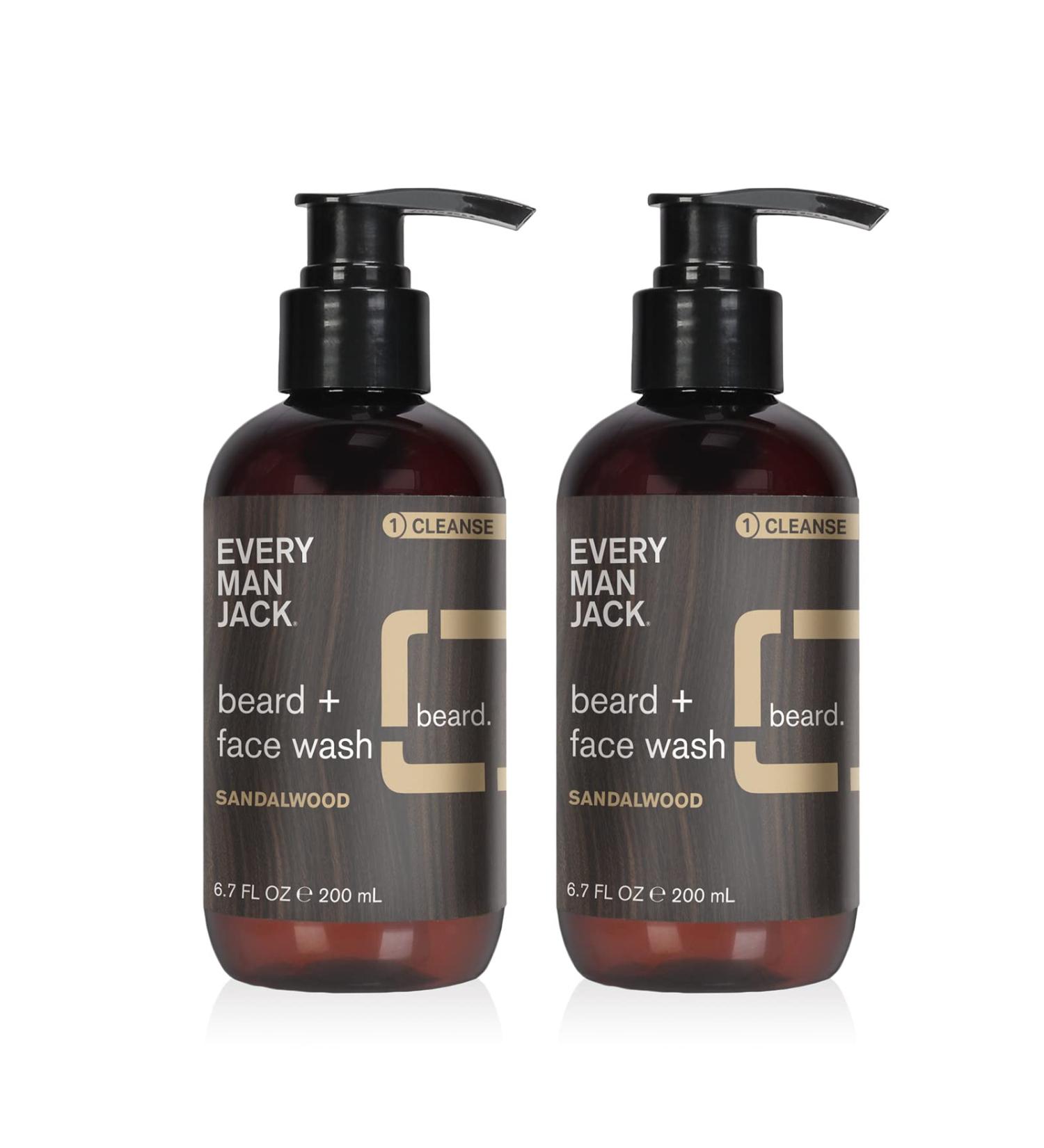 Every Man Jack Sandalwood Beard and Face Wash 6.7 FL OZ (Pack of 2) - Buy Online on GoSupps.com