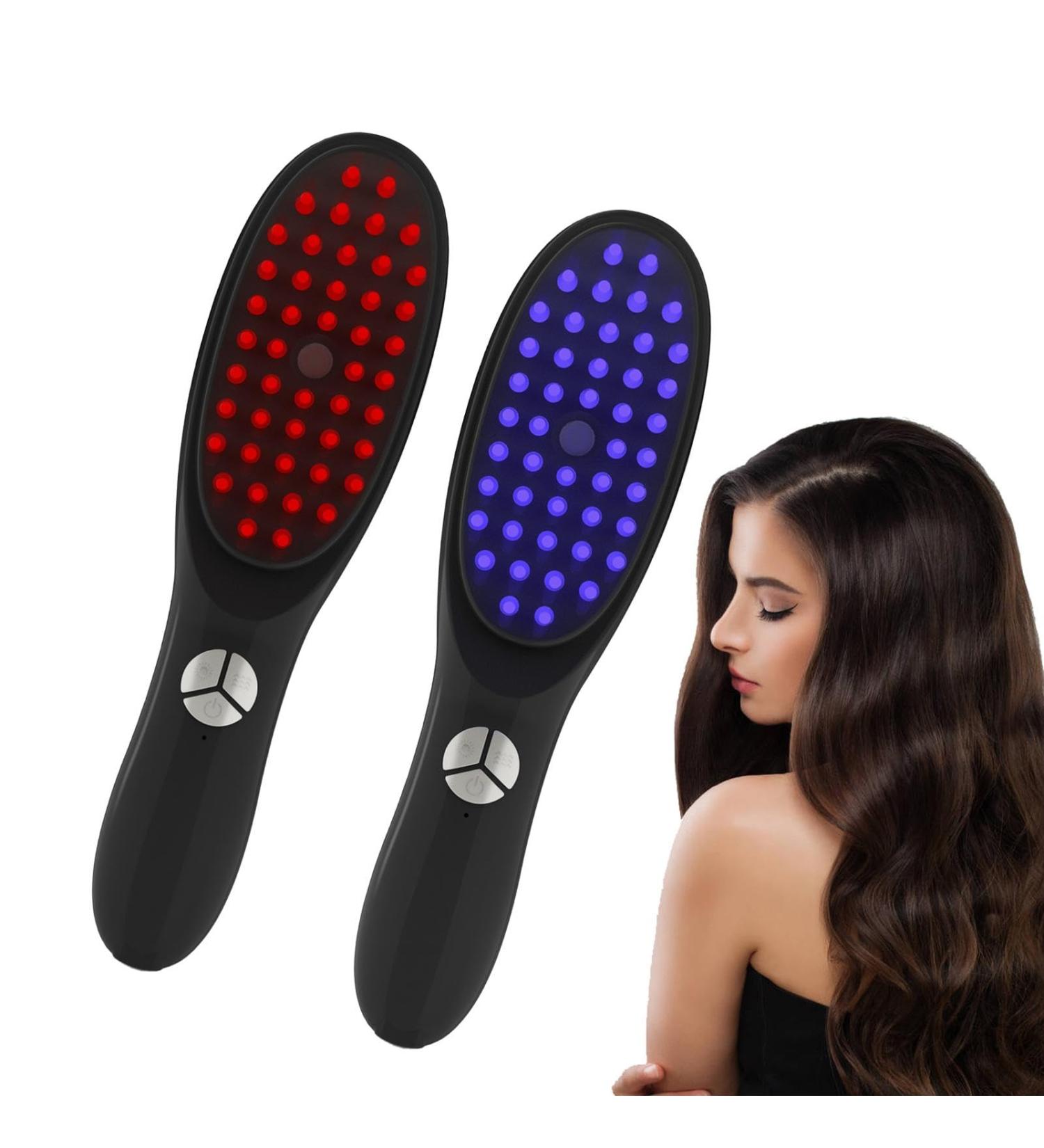 Buy Innovative Hair Recovery Brush | 2-in-1 Red & Blue Light Therapy & Scalp Massage | Vibrating Brush for Hair Growth & Oil Diffusion - Buy Online on GoSupps.com