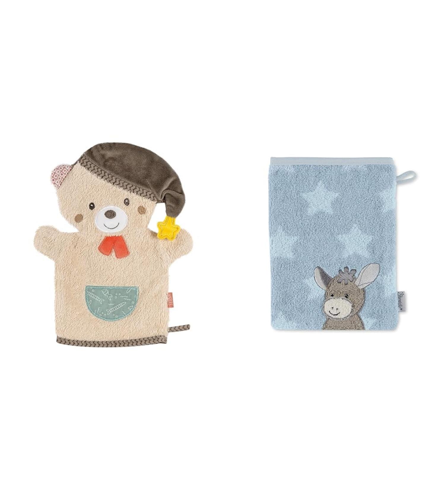 Buy Fehn Washcloth Bear & Sterntaler Washcloth Emmi Bundle - Cute Animal Motif - International Shipping Available - Buy Online on GoSupps.com