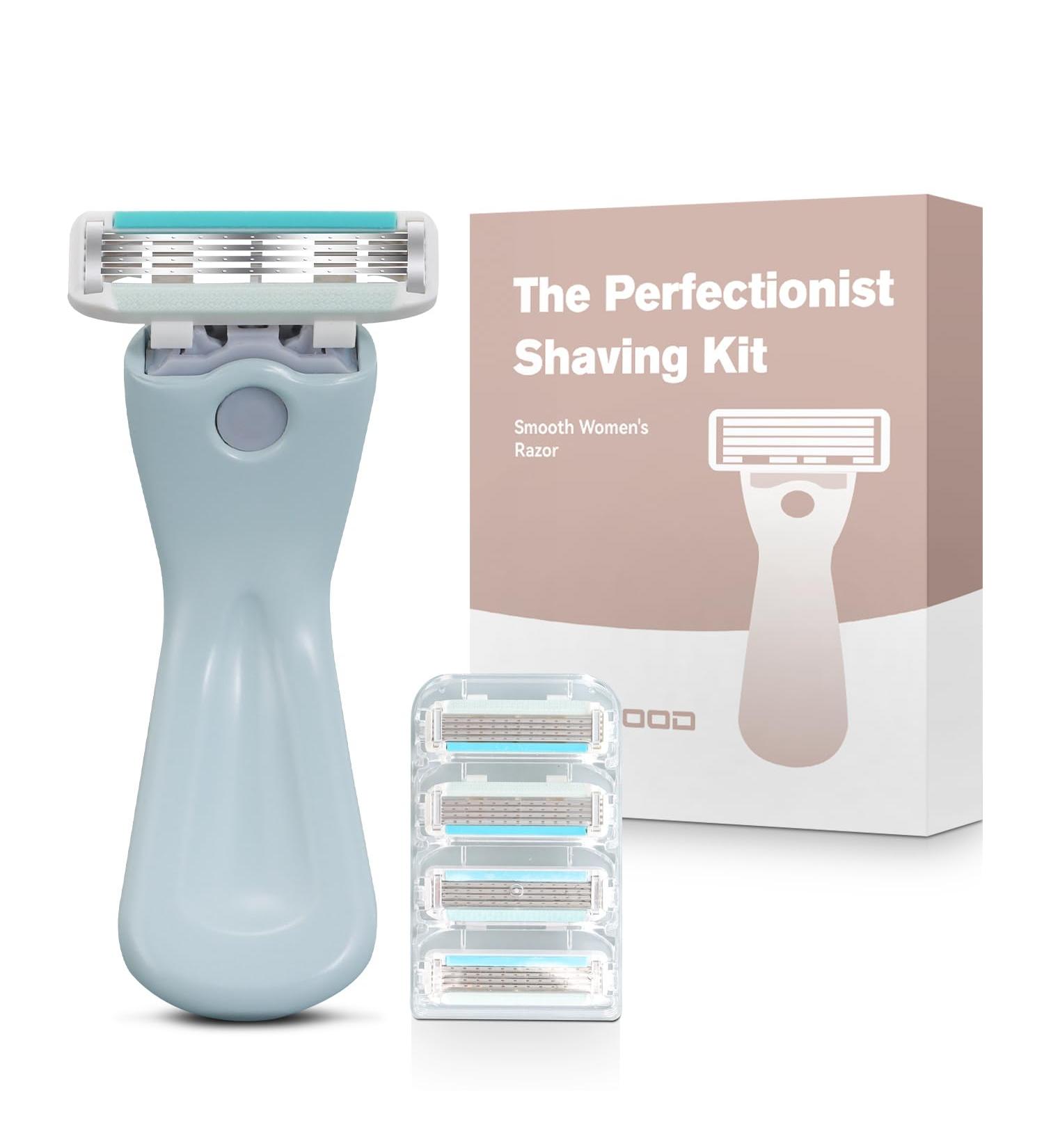 4-Blade Metal Razor Handle for Hassle-Free Shaving | Includes 4 Easy Replacement Cartridges | Ideal for Men & Women - Buy Online on GoSupps.com