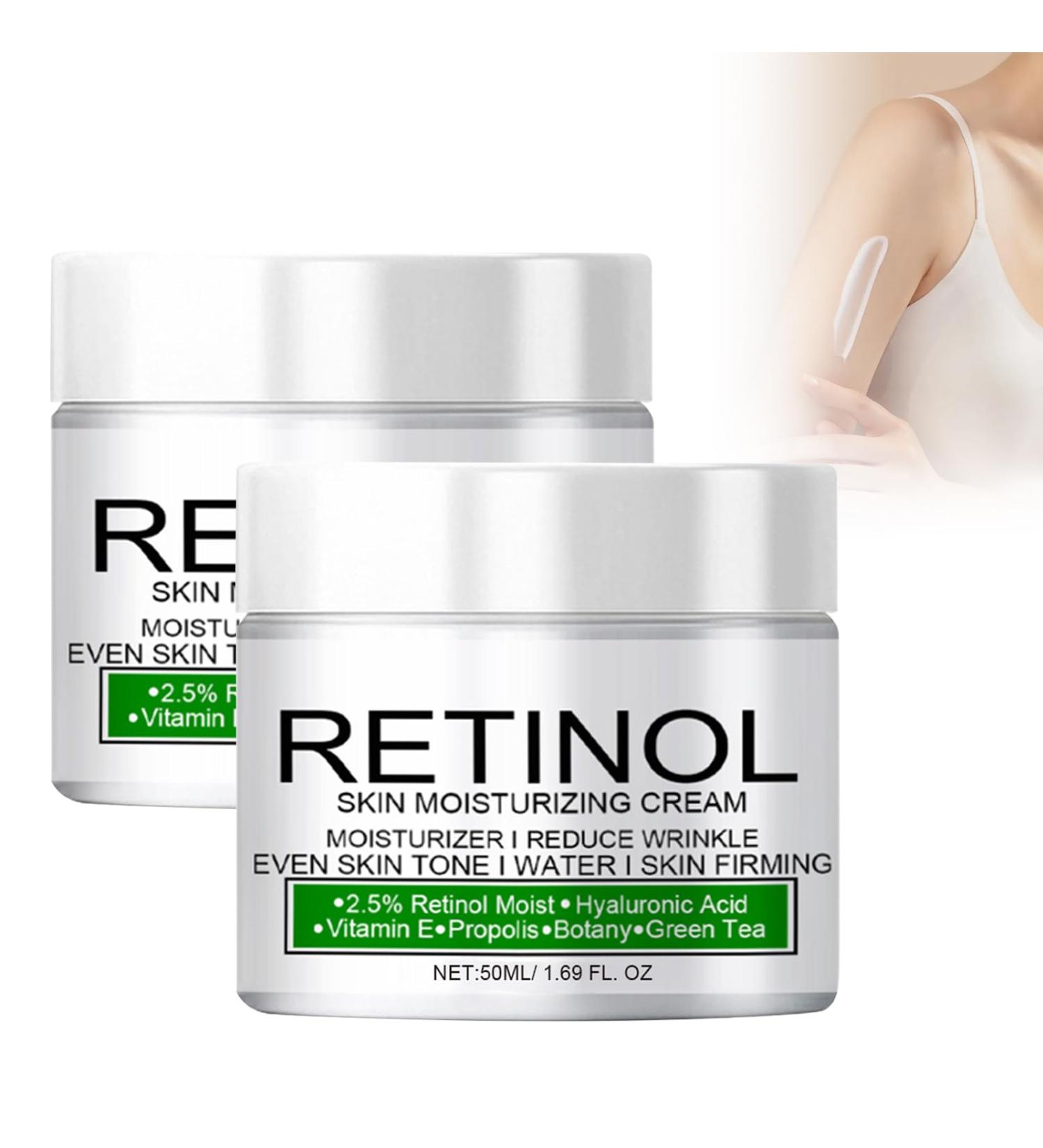 Cr me Hydratante claircissante Au R tinol - 2 Pi ces - Anti- ge R duit Les Ridules Et Rides Pour Tous Types De Peau - Hydratation Intense Luminosit Et Fermet Parties Du Corps Et D collet  - Buy Online on GoSupps.com