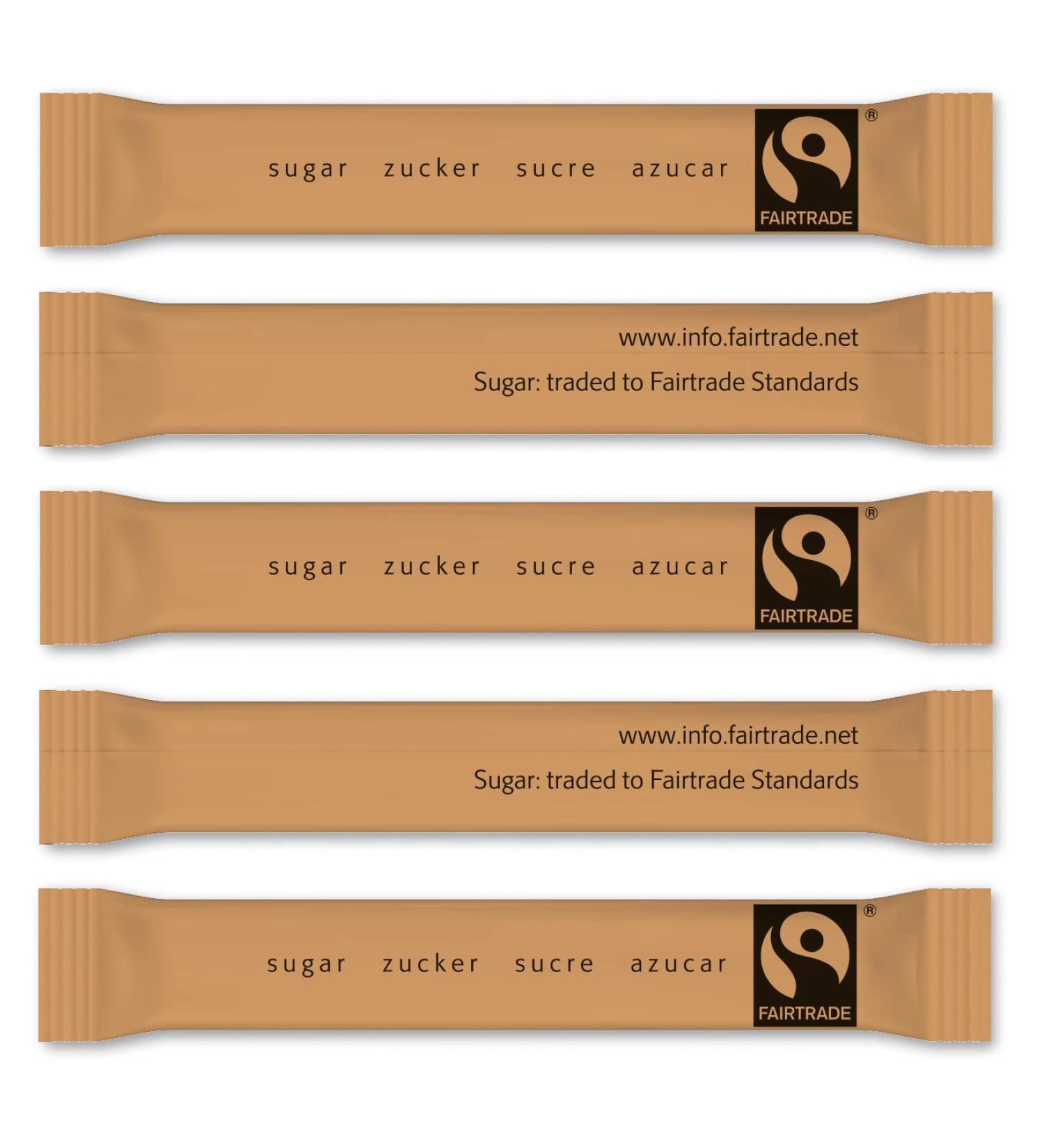 Buy FAIRTRADE Brown Cane Sugar Sticks - 1000 Sticks (3.5g each) | International Shipping Available - Buy Online on GoSupps.com