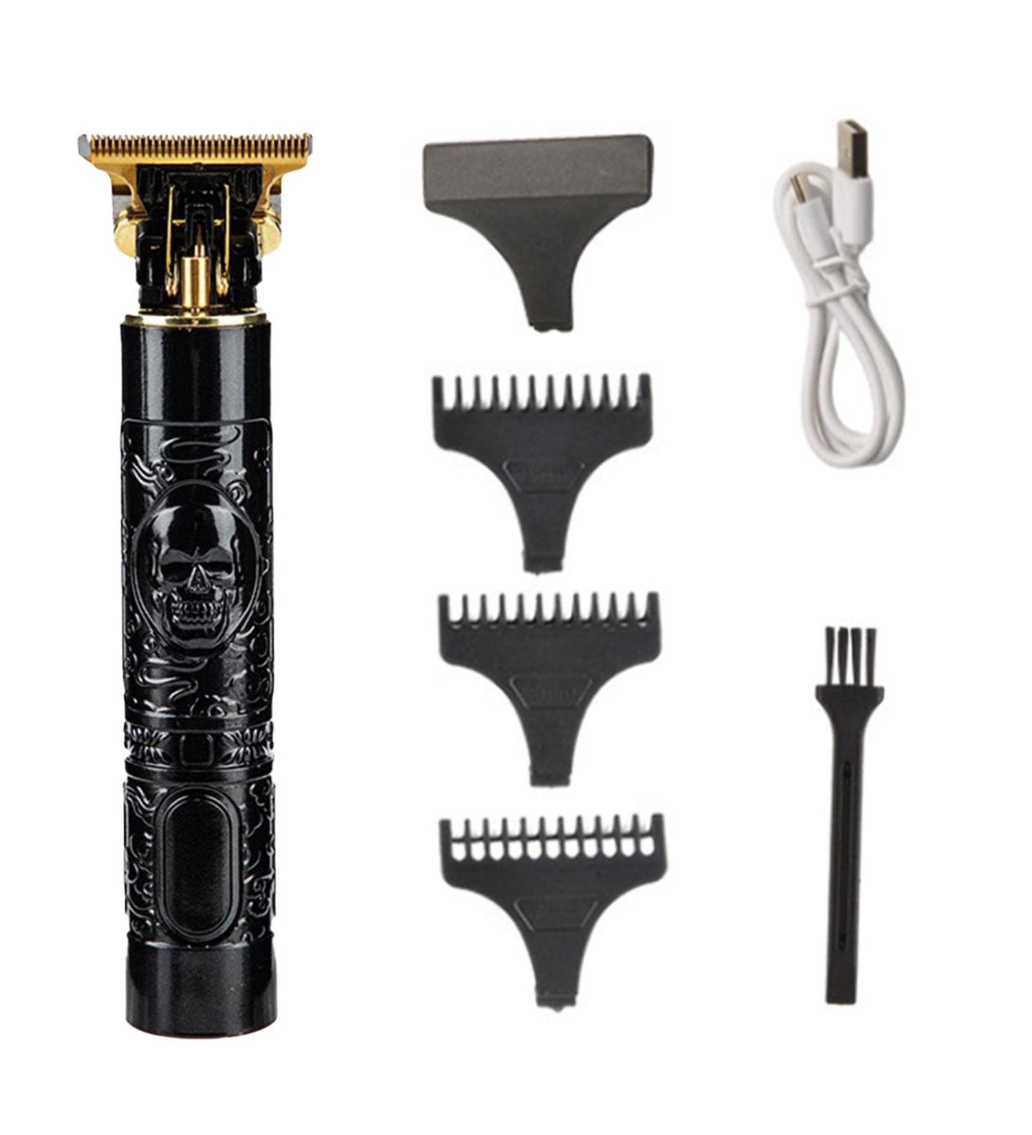 Vintage T9 Cordless Professional Mens Hair s with Embossed Skull | Cordless T-Blade Hair Trimmer for Mustaches Nose Hair and Detailing and Grooming Yoohee Black - Buy Online on GoSupps.com