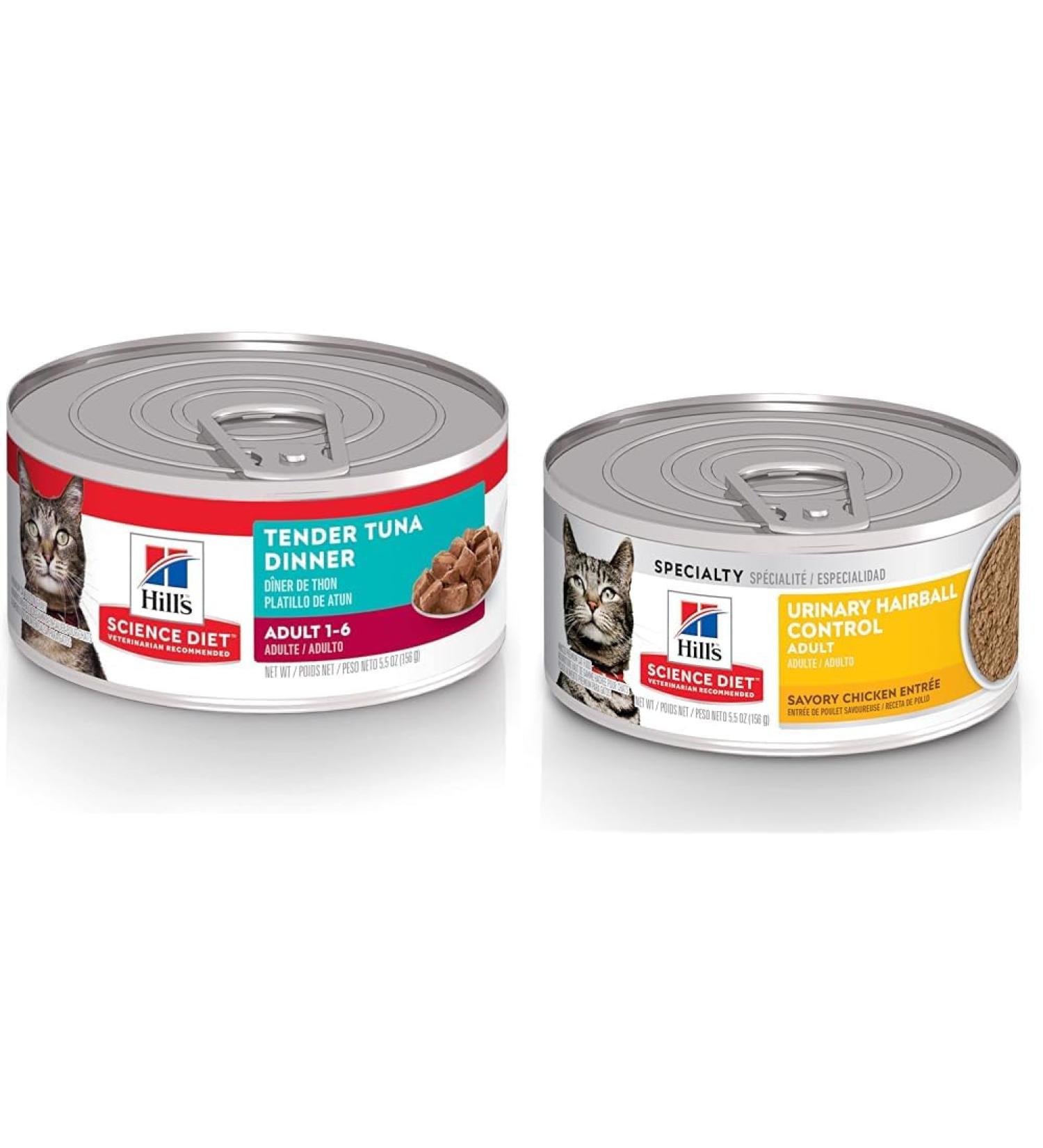 Hill's Science Diet Adult Canned Cat Food Tender Tuna Dinner 5.5 oz 24 Pack Wet cat Food & Adult Urinary & Hairball Control Canned Cat Food Savory Chicken Entr e 5.5 oz 24 Pack Wet cat Food - Buy Online on GoSupps.com