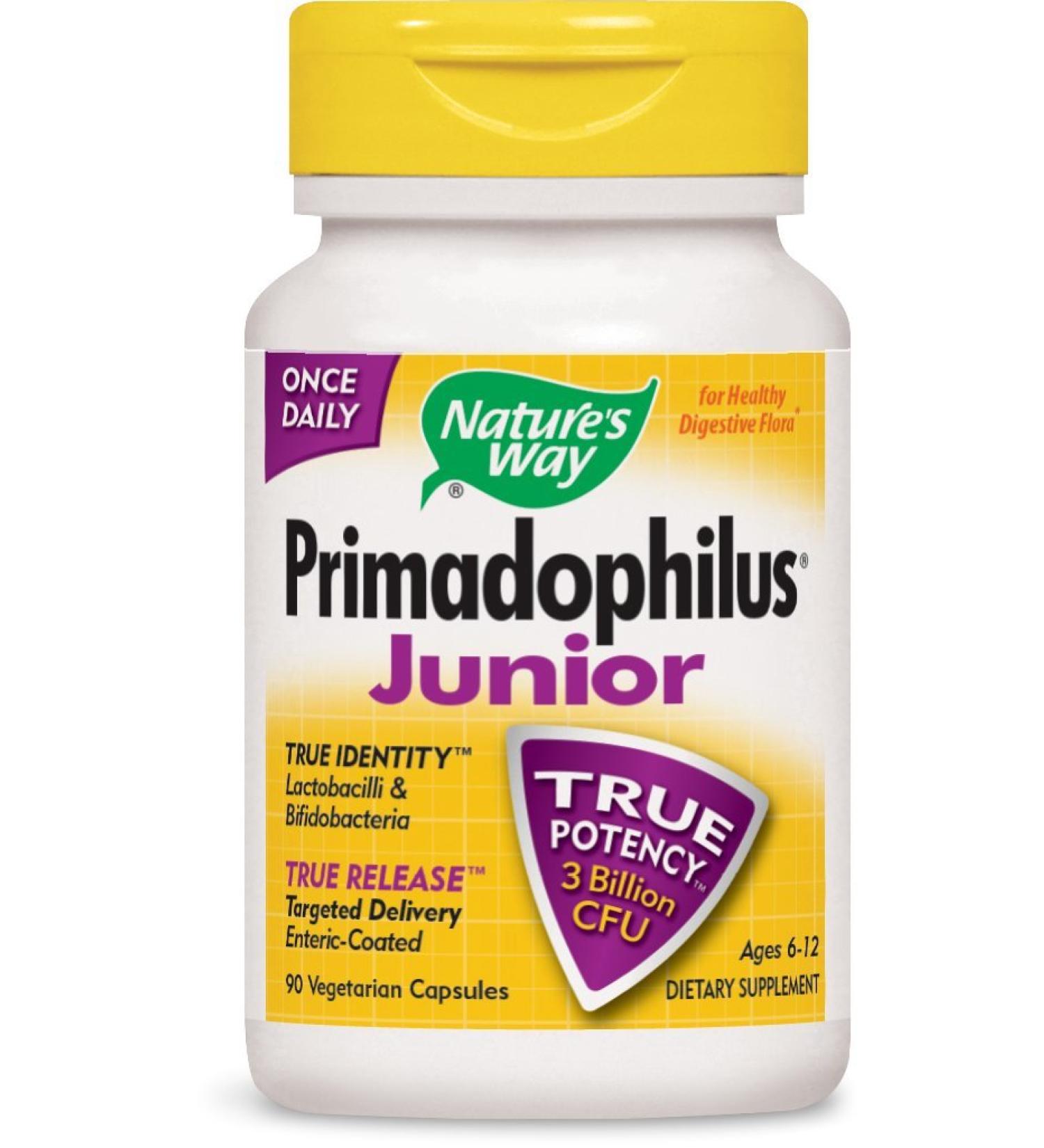 Nature's Way Primadophilus Junior Probiotics for Kids 6-12 | 90 Veggie Capsules - Buy Online on GoSupps.com