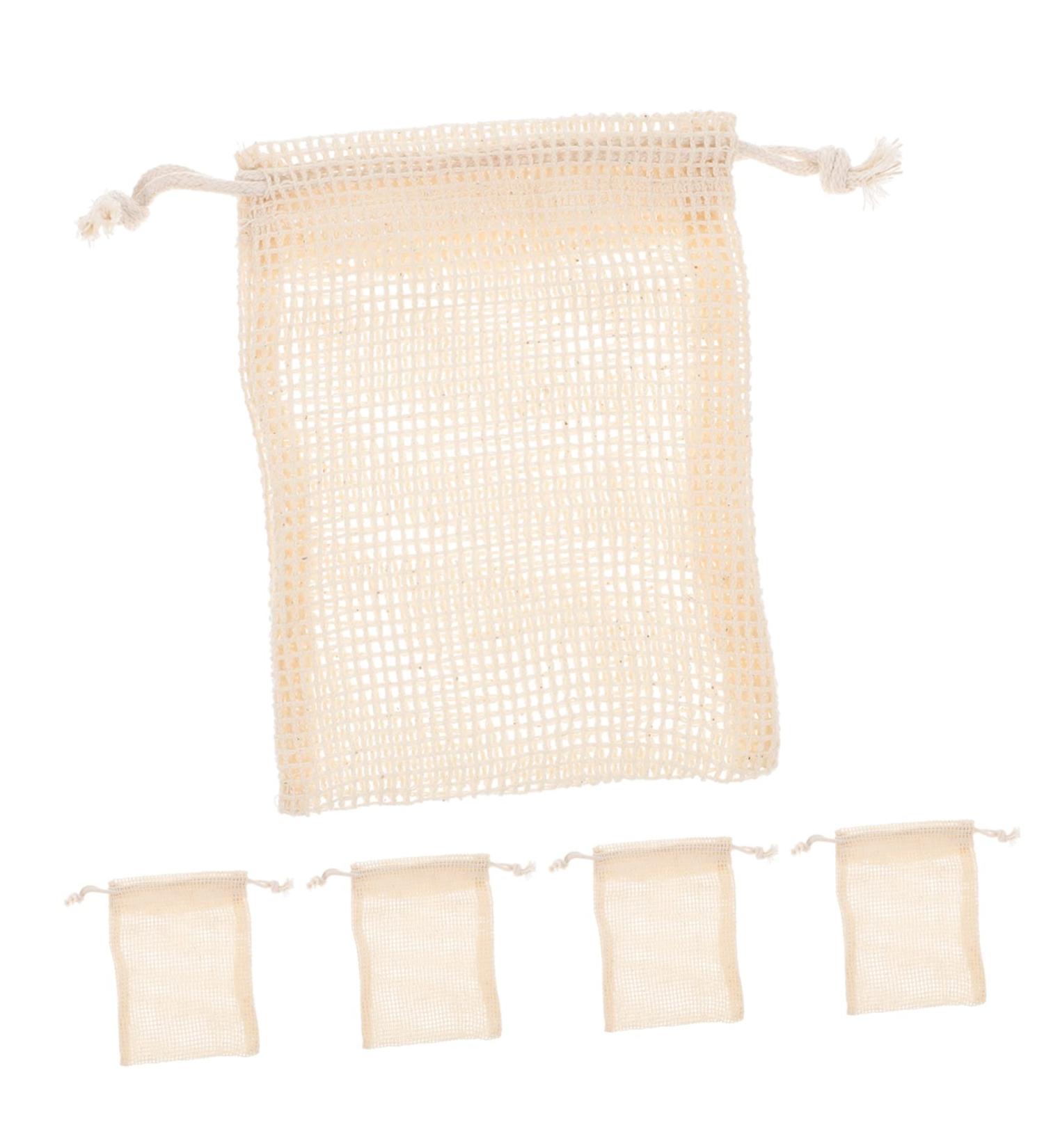 AUTSUPPL 5pcs Soap Storage Bag Luffa Body Scrub Soap Saver Soap Exfoliating Soap Pouch Bag Soaps Cotton Linen - Buy Online on GoSupps.com