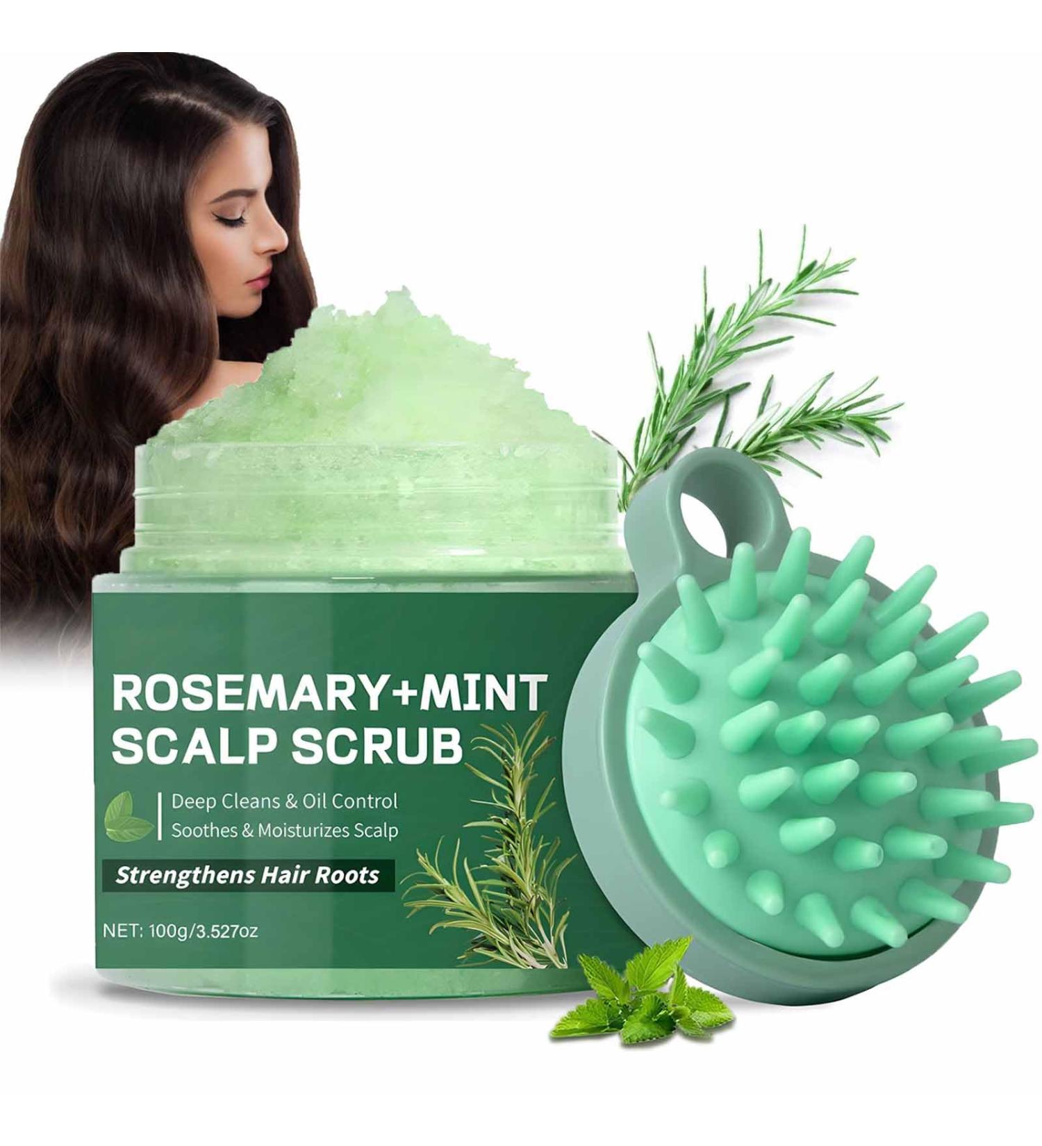 Rosemary Scalp Scrub with Mint Oil Hair Scrub for the Scalp Nourishing Scalp Exfoliator with Scalp Massager Refreshing Dandruff/Build-Up Gentle Exfoliating Scalp Treatmen for All Hair - Buy Online on GoSupps.com