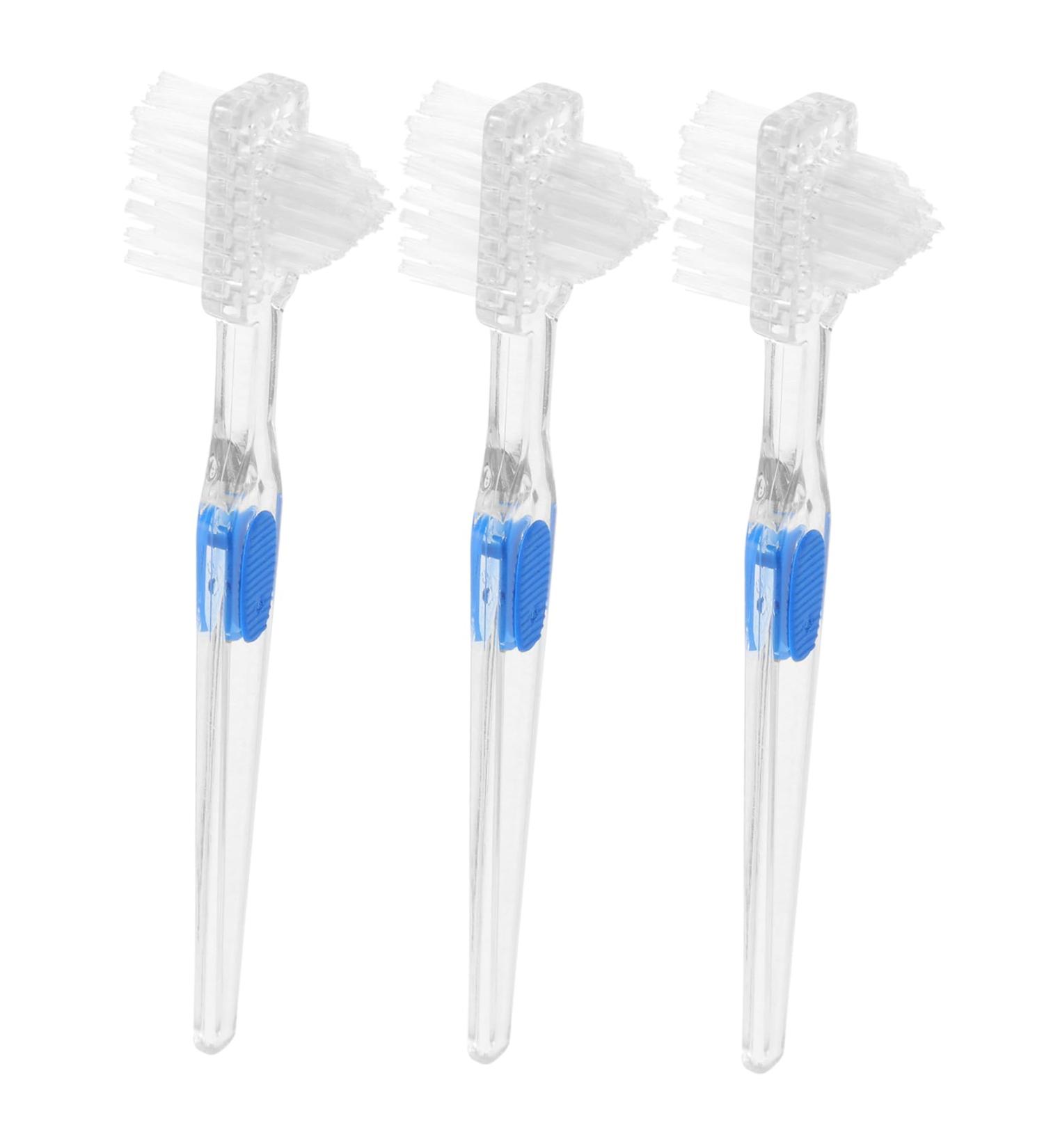 FRCOLOR 15-Pack Double-Sided Soft Toothbrush for Dentures & False Teeth - Prothesis Cleaning Brush - Buy Online on GoSupps.com