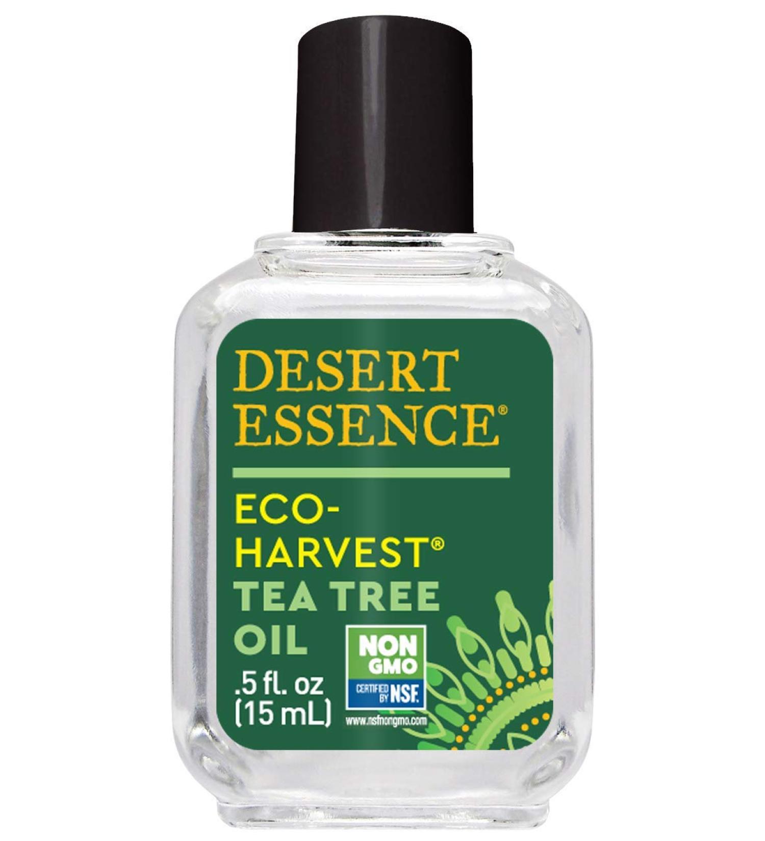 Desert Essence Eco-Harvest Tea Tree Oil - .5 Fl Ounce - Therapeutic Pedicure - Helps Eliminate Dead Skin Cells - For Glowing, Softer Skin - Hair Care - Household Cleansing - Antiseptic - Skin Care 1