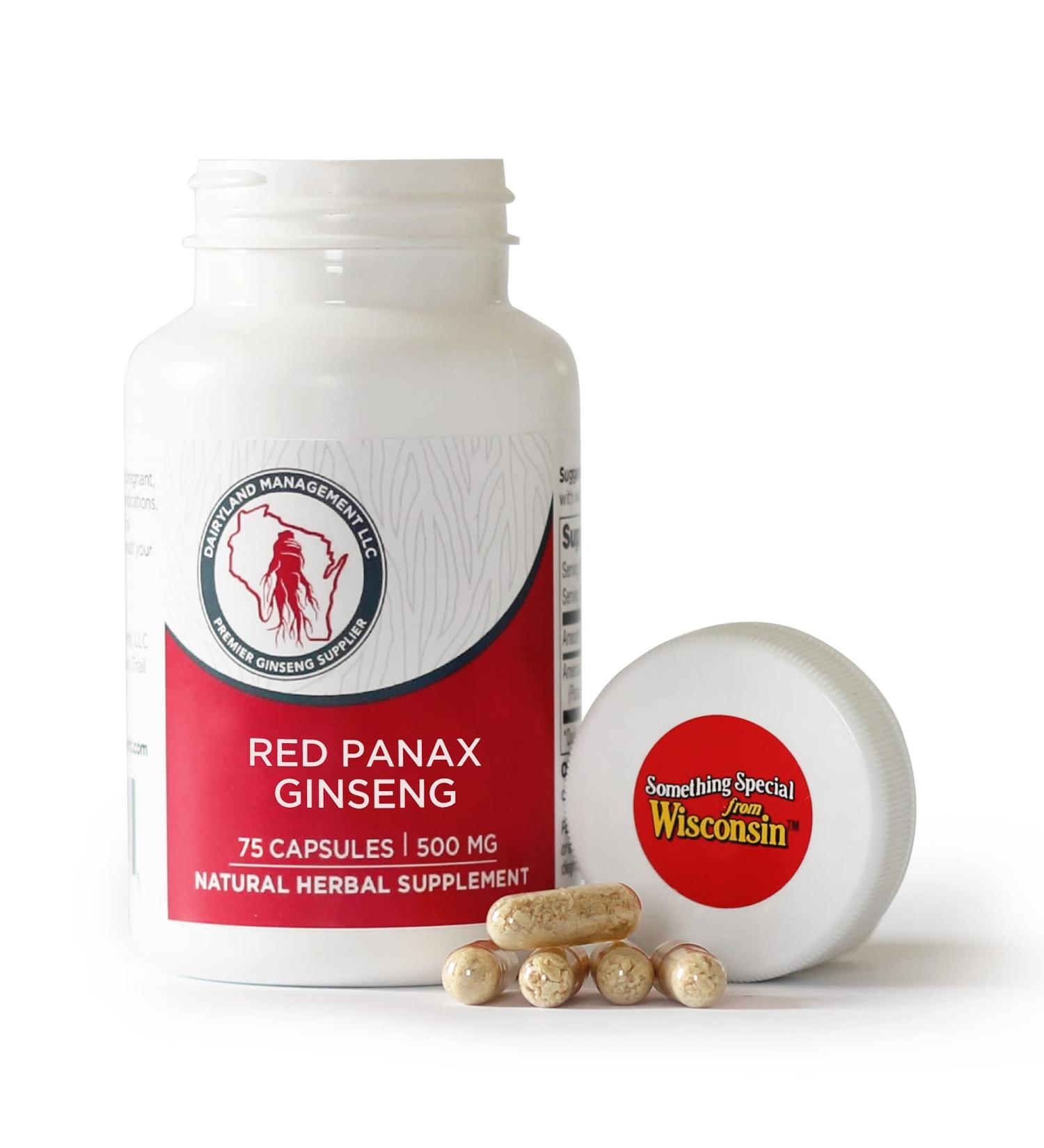 Dairyland Korean Red Panax Ginseng Capsules - 2000 mg Concentrated Potent Ground Ginseng Root Extract - No Fillers Binders or Other Additives. (75 ct) 75 Count (Pack of 1) - Buy Online on GoSupps.com