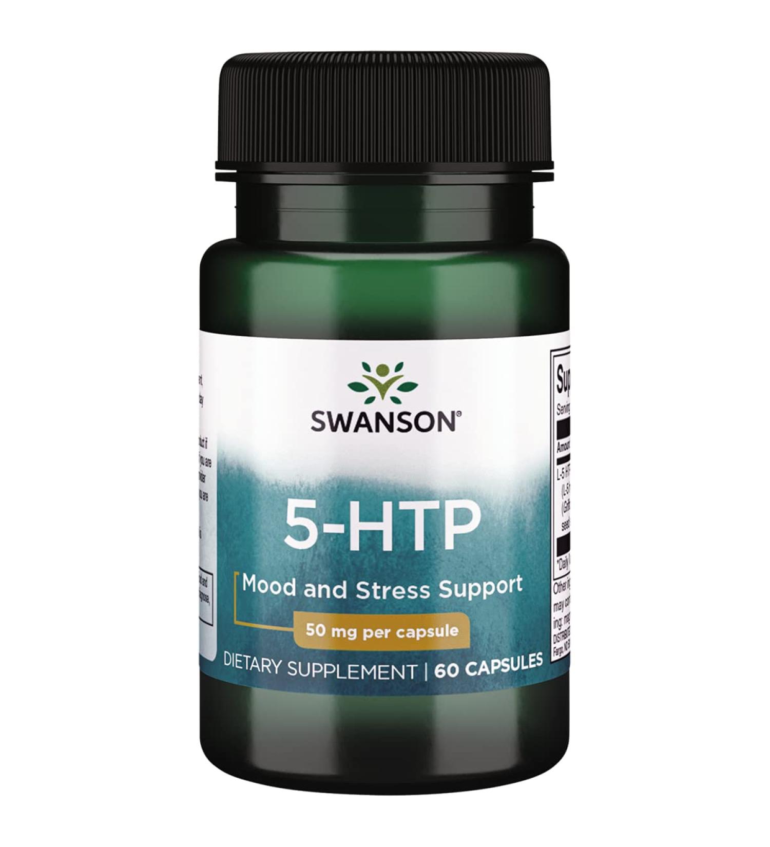 Swanson Premium Extra Strength 5-HTP Amino Acid - 50mg 60 Capsules | International Shipping Available - Buy Online on GoSupps.com