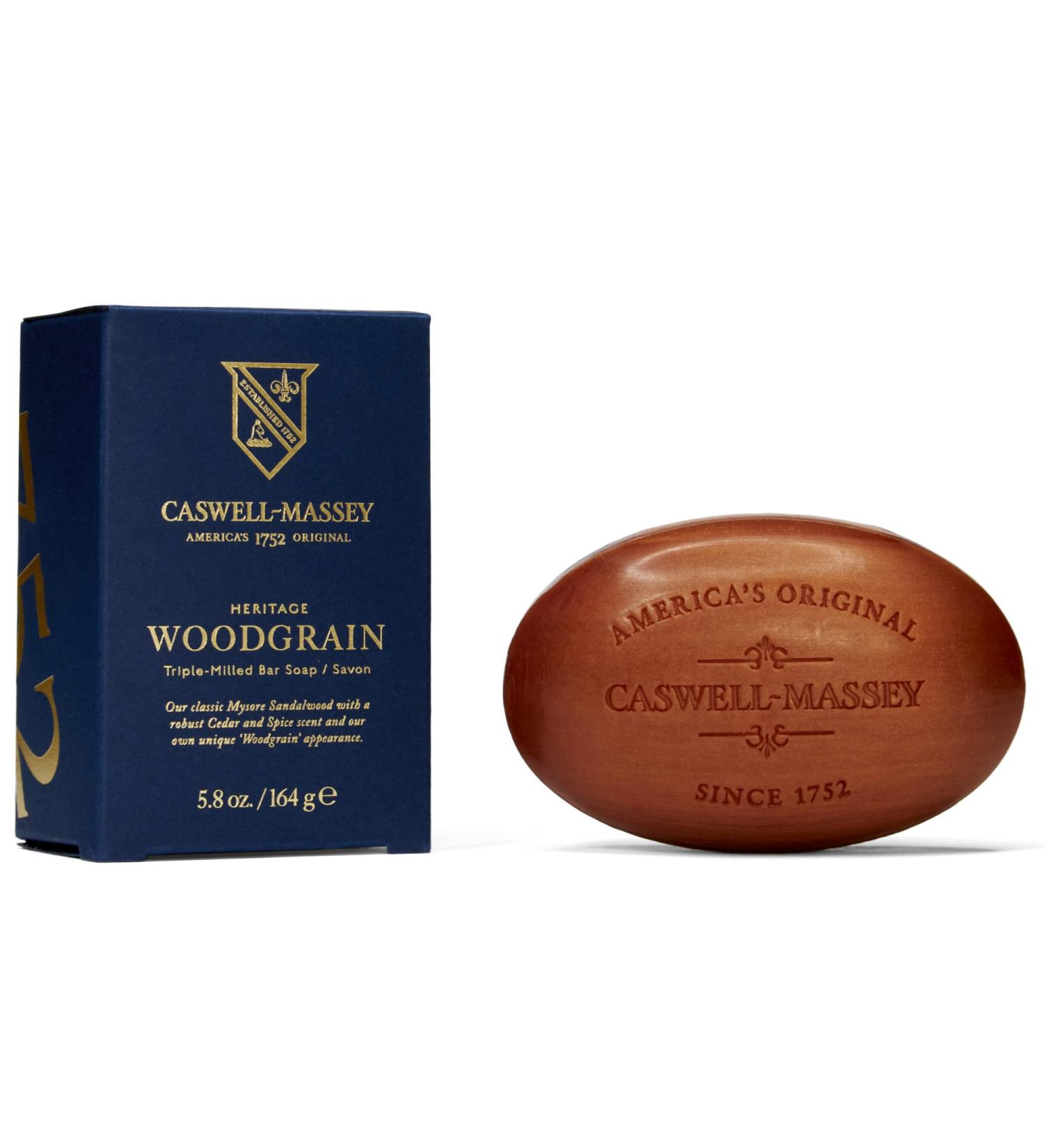 Caswell-Massey Woodgrain Sandalwood Bar Soap | Scented & Moisturizing Bath Soap | Made In USA | 5.8 oz | 1 Count - Buy Online on GoSupps.com
