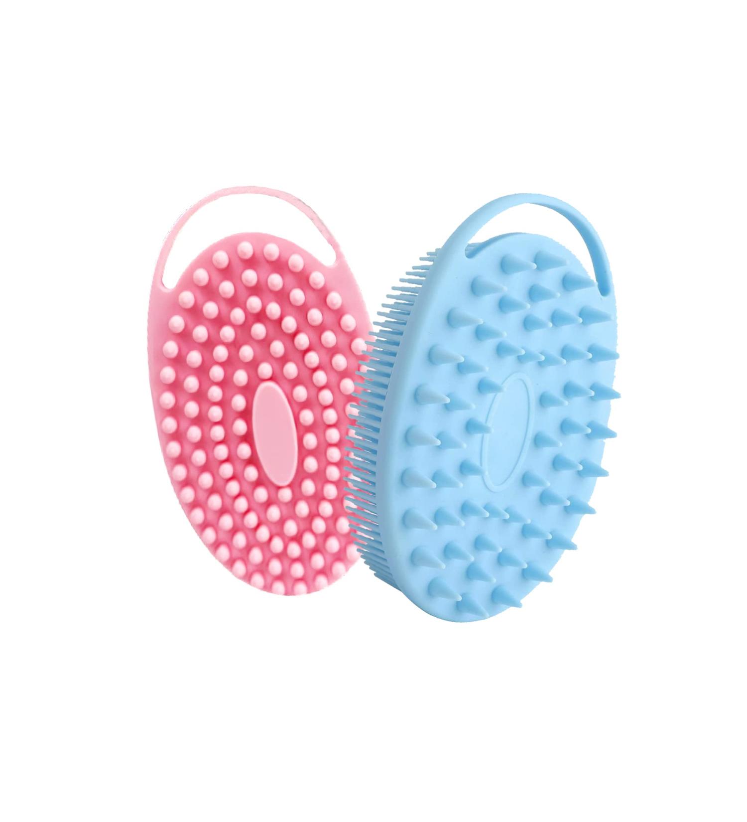 2-Pack Silicone Body Scrubber Set - Gentle Bath Brush for Sensitive Skin | Head Scalp Massager Included - Buy Online on GoSupps.com