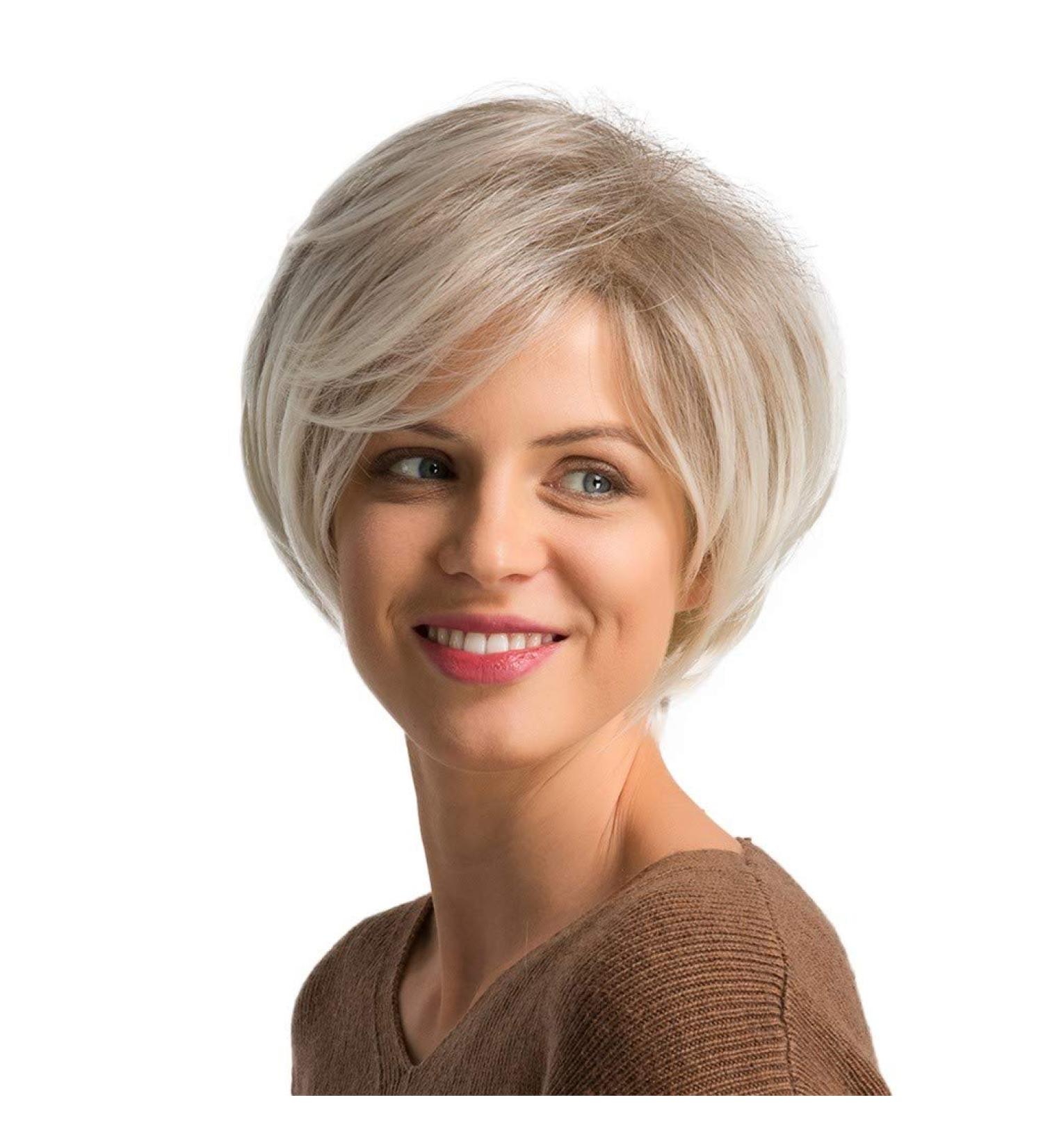 Short Gold Wavy Synthetic Wig for Women - Curly Brazilian Cosplay Hair | 50s 60s 70s 80s Style - Buy Online on GoSupps.com