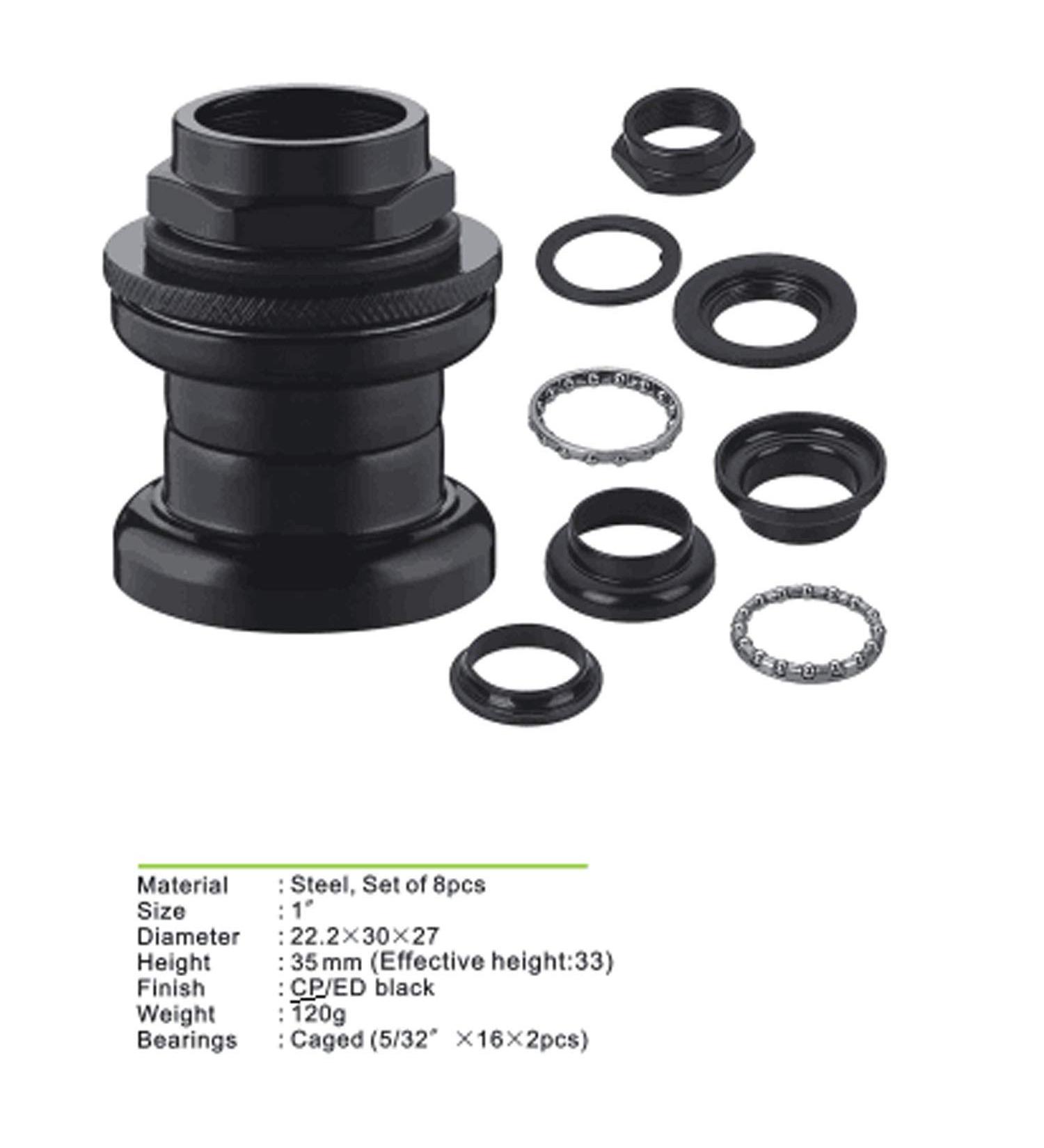 CDHPOWER 8pcs 1 Threaded Bicycle Headset Combo for Gas Motorized Bicycle - Black - Buy Online on GoSupps.com