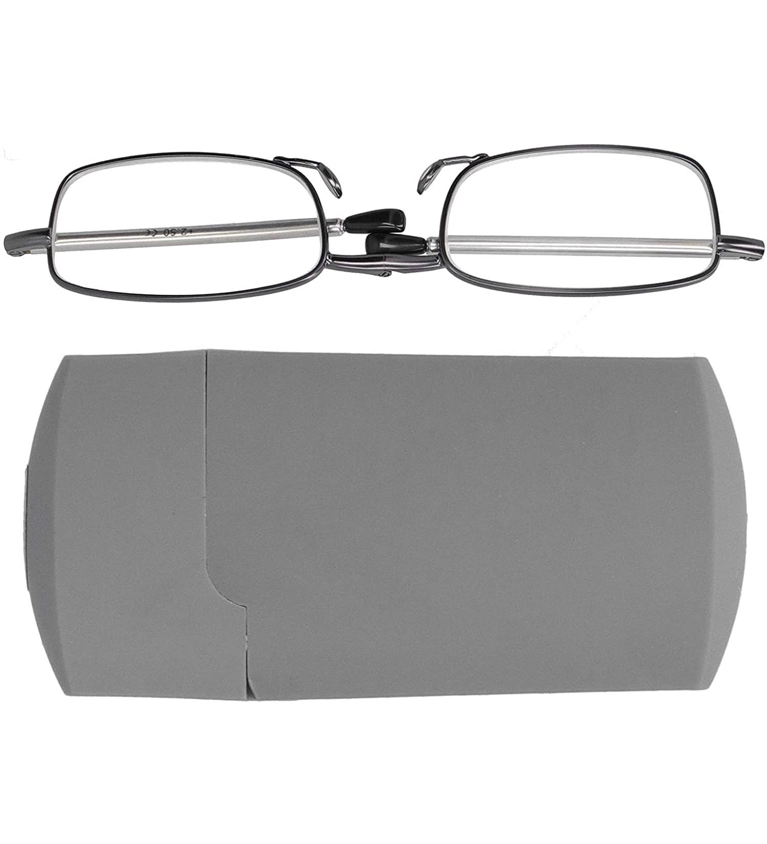 Bezax Foldable Gray Reading Glasses - Blue Light Blocking Presbyopia Eyewear for Men & Women with Portable Storage Box - Stylish & Comfortable (+250) - Buy Online on GoSupps.com