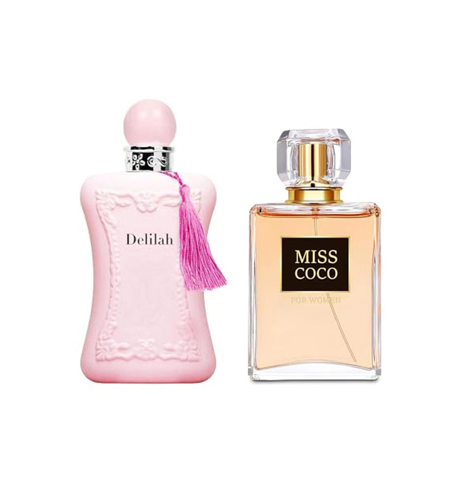 Women's Delilah&Miss Coco Perfume Set Romantic Floral Scent Eau De Parfum Spray for Women 3.4 Fl Oz Each Bottle Daily Used Fragrance - Buy Online on GoSupps.com