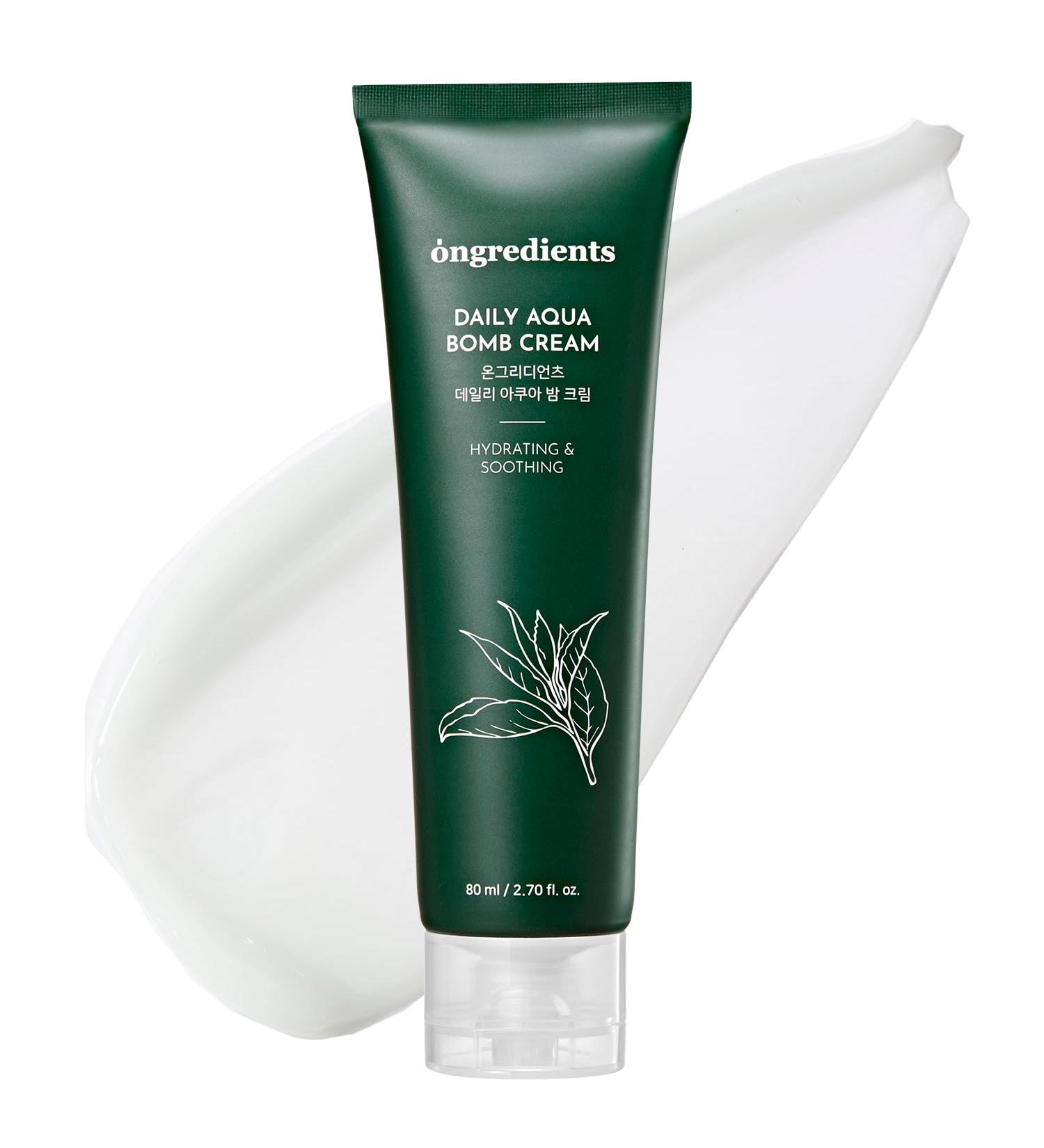 ONGREDIENTS Green Tea Cooling Cream - Hydrating Water Gel for Oily Skin with Niacinamide & Hyaluronic Acid - 2.70 Fl Oz - International Shipping Available - Buy Online on GoSupps.com