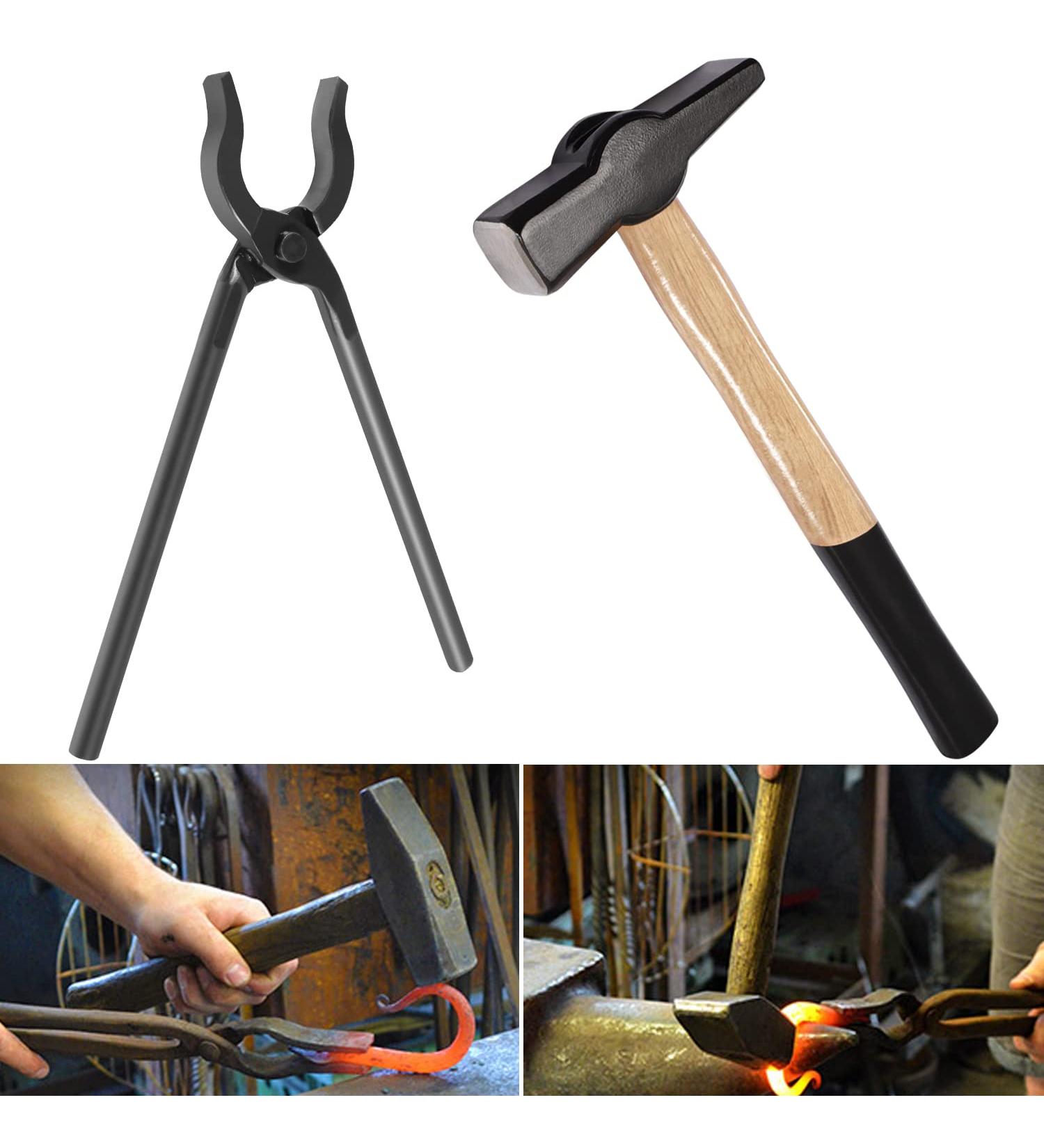 Professional Blacksmith Tool Set: Tongs & Hammer for Knife Making on Forging Anvil - Buy Online on GoSupps.com
