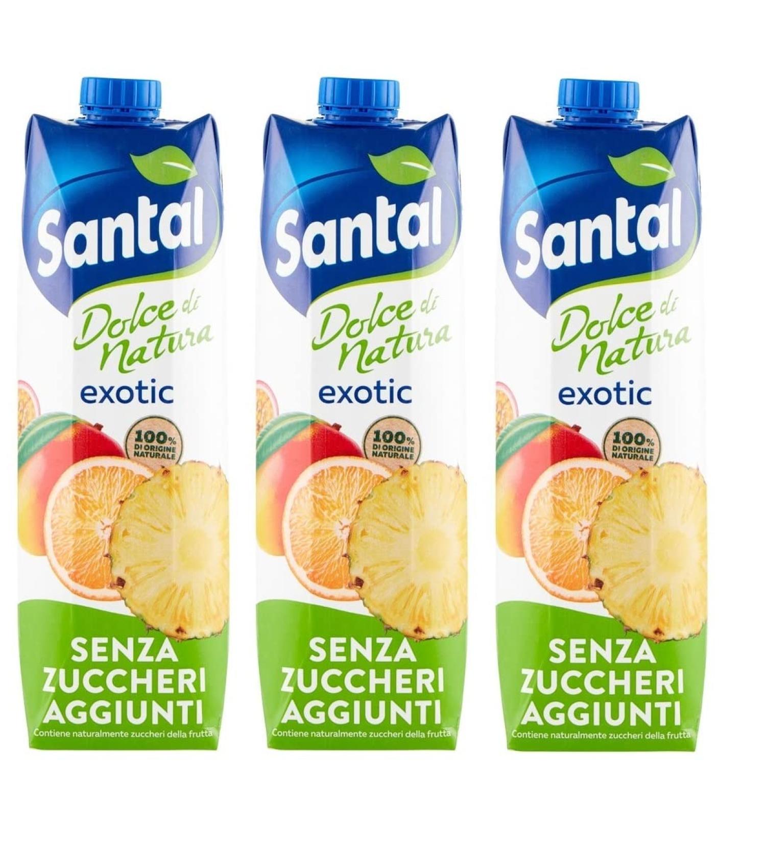 Parmalat Santal Exotic Fruit Juice Dolce di Natura Zero Added Sugars Exotic fruit juice No added sugar Refreshing drink Tetrapack 1000 ml - Buy Online on GoSupps.com
