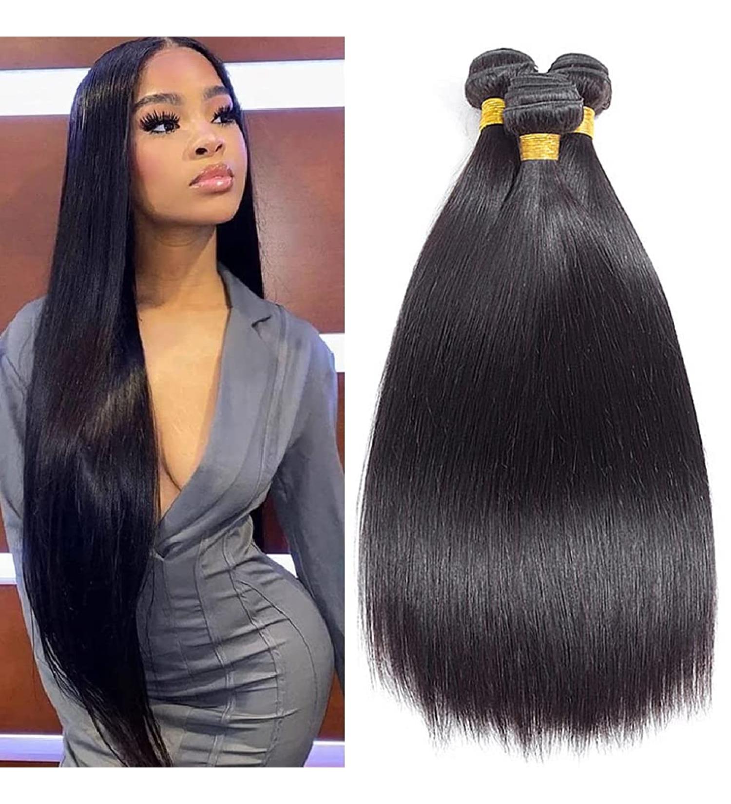 Ladiary 9A Brazilian Straight Hair Bundles - 18 20 22 Inch Real Human Hair - 300g Natural Color Weave - Buy Online on GoSupps.com
