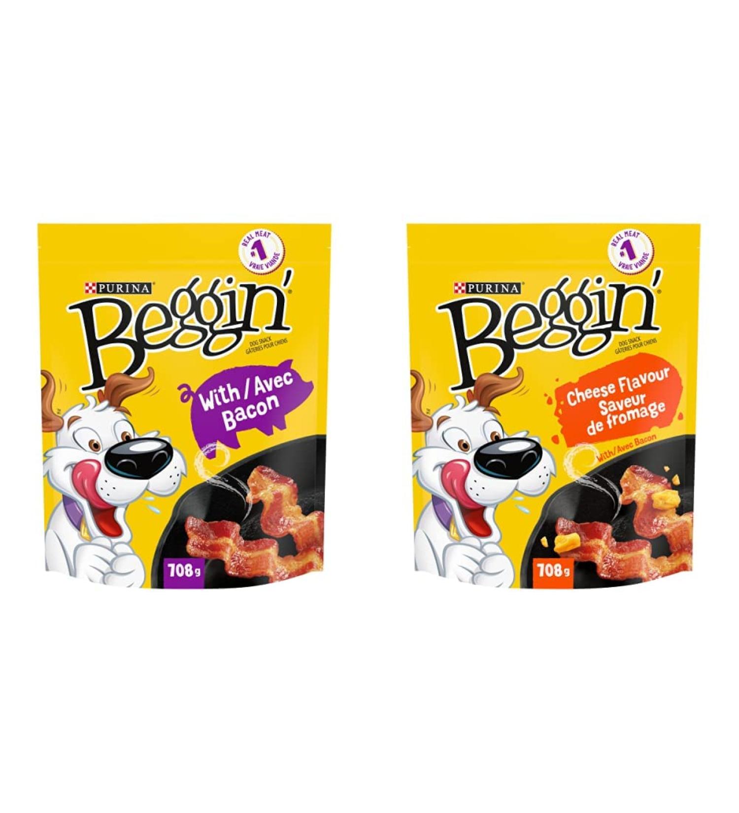 Beggin' Strips Dog Treats Snacks and Beggin' Strips Dog Treats Cheese Flavour Snacks Bundle