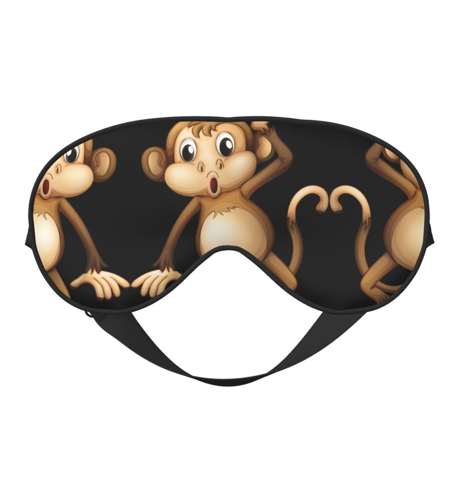 Cute Monkey Print Unisex Eye Mask | Soft Travel Sleep Shade for Yoga & Work - Buy Online on GoSupps.com