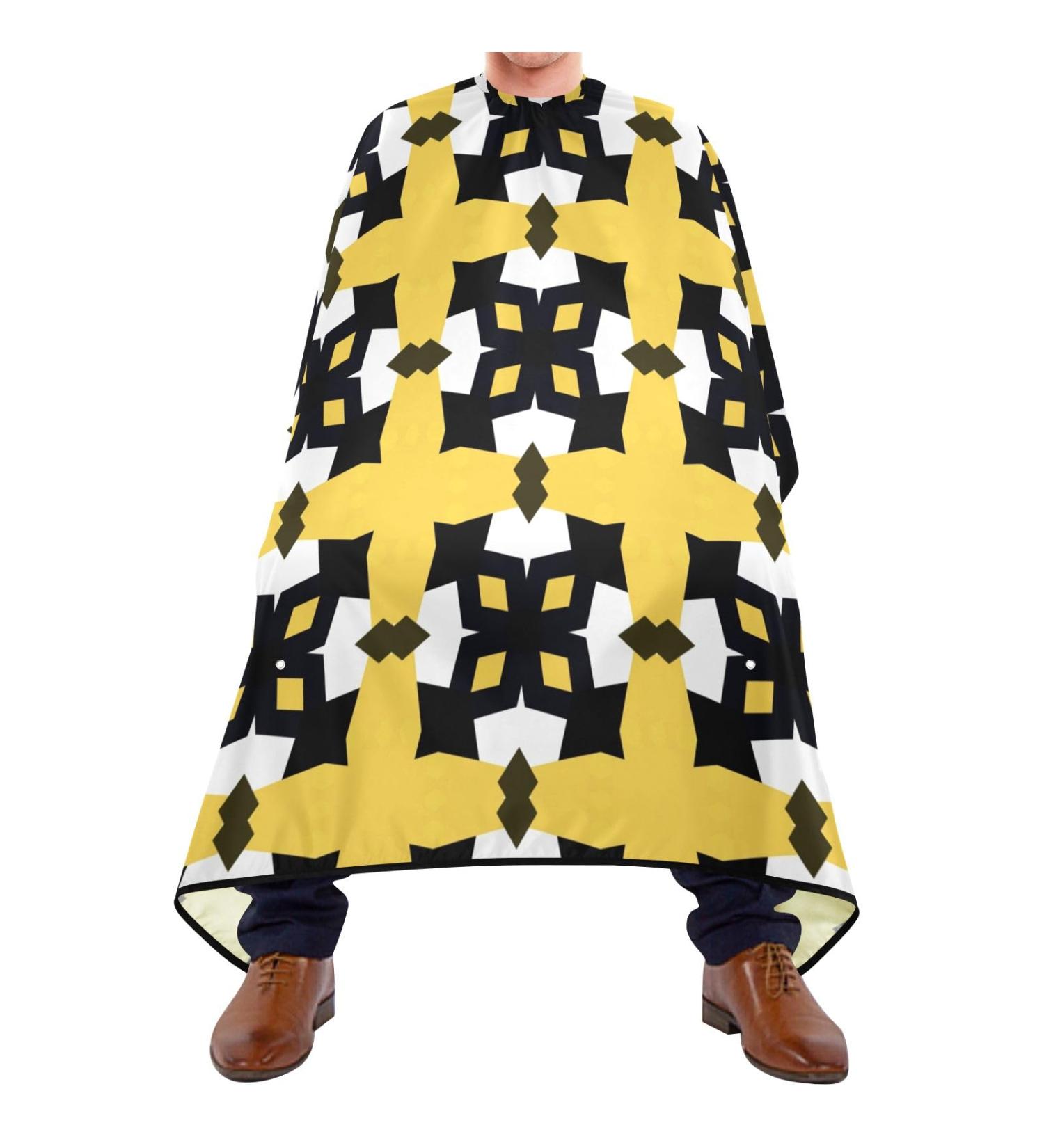 Waterproof Yellow Vintage Barber Cape | Unisex Cheetah Haircut Bib for Men & Women - International Shipping - Buy Online on GoSupps.com