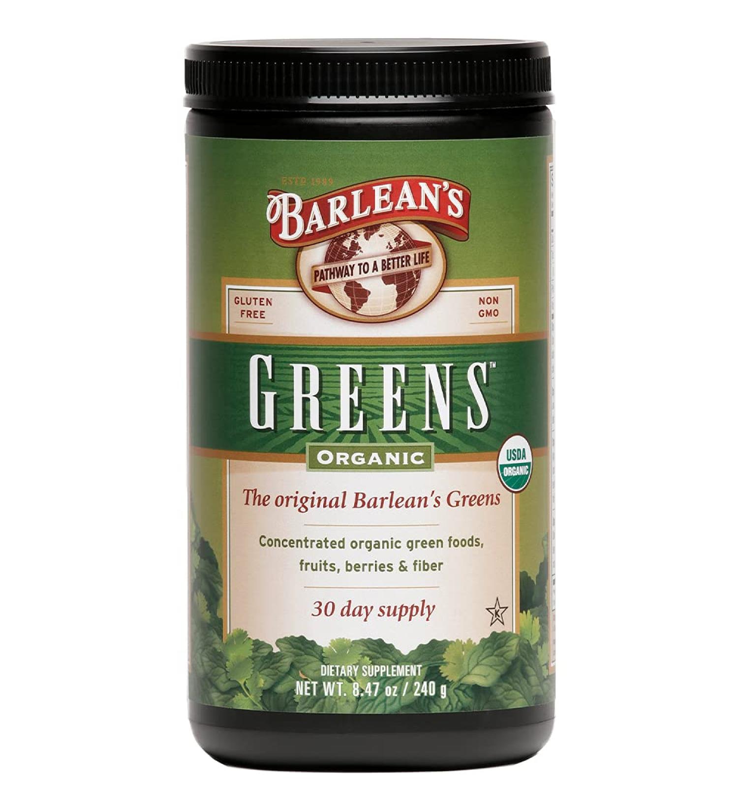 Barlean's Greens Powder Formula Organic 8.47 oz (240 g) - Buy Online on GoSupps.com