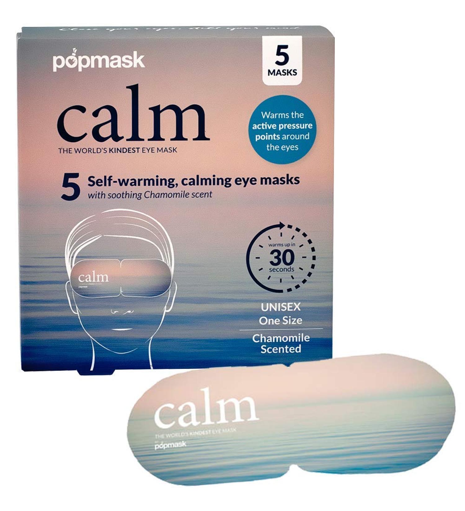 Popmask Calm Self Warming Eye Mask - Headache & Puffy Eyes Relief, Dry Eyes Treatment - 5 Pack - Buy Online on GoSupps.com