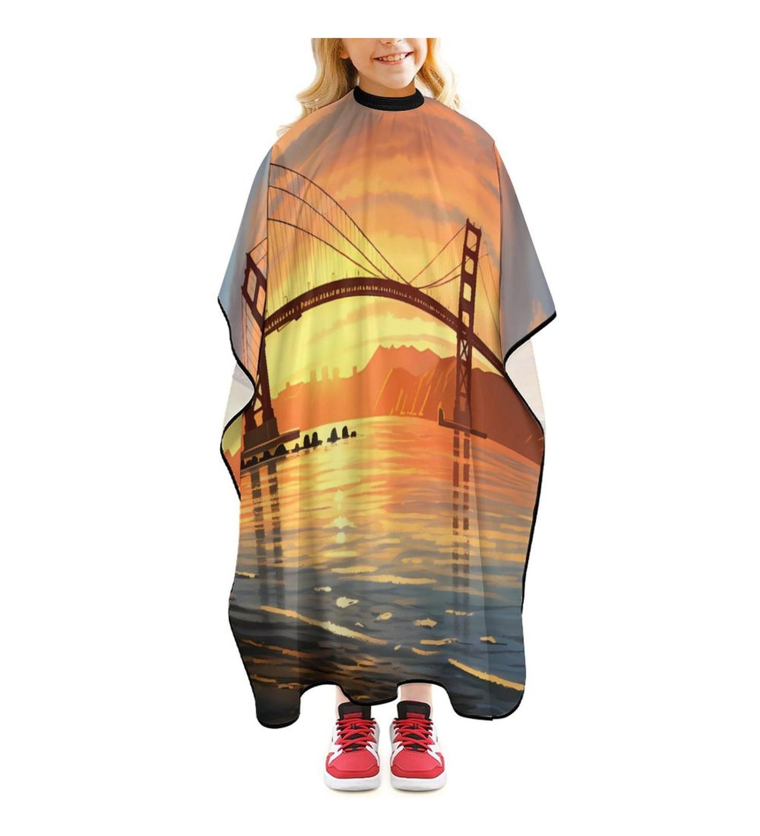 Golden Gate Bridge Hair Cutting Cape for Kids | Professional Barber Apron - San Francisco - Buy Online on GoSupps.com